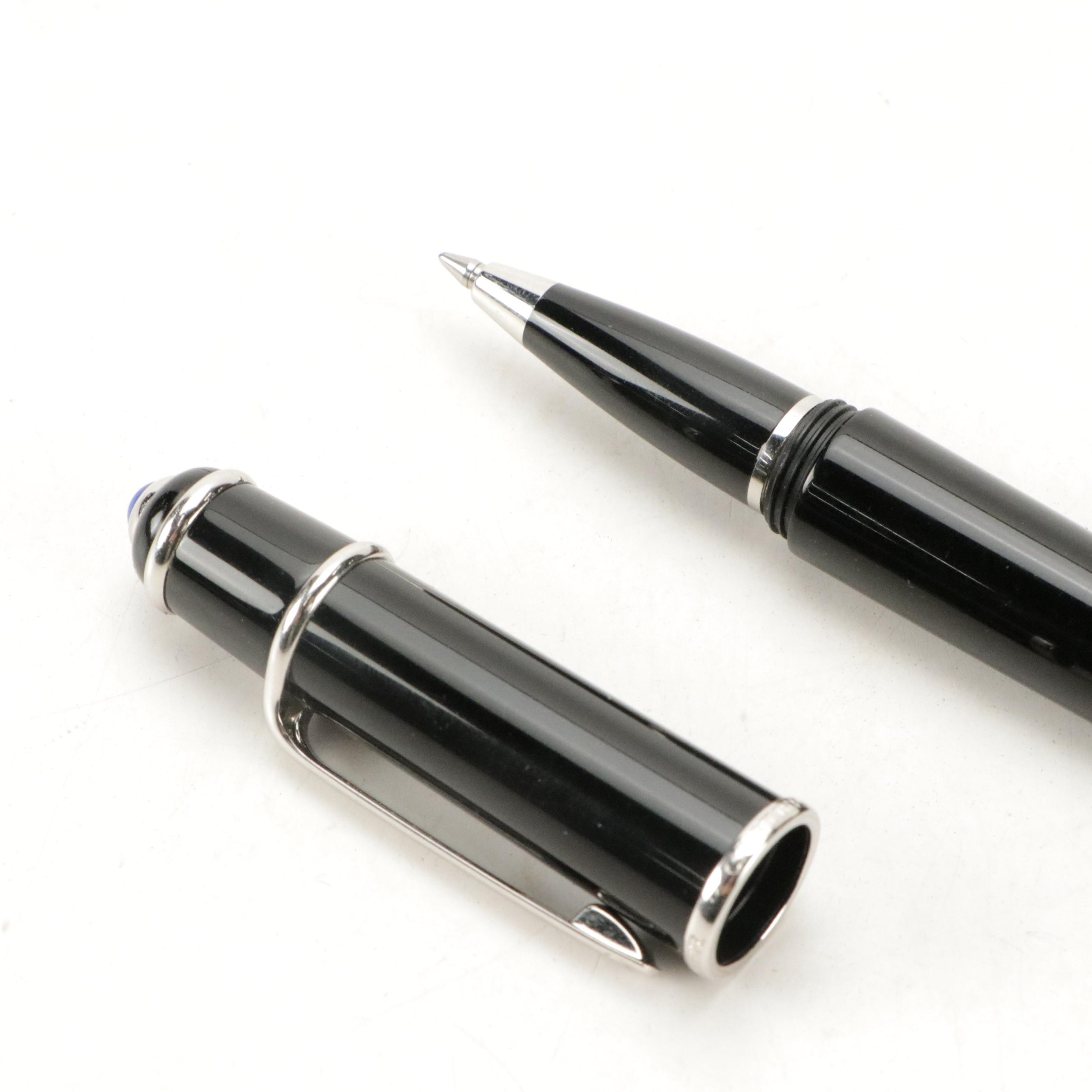 Cartier "Diabolo de Cartier" Resin Rollerball Pen with Sterling Silver Key Chain