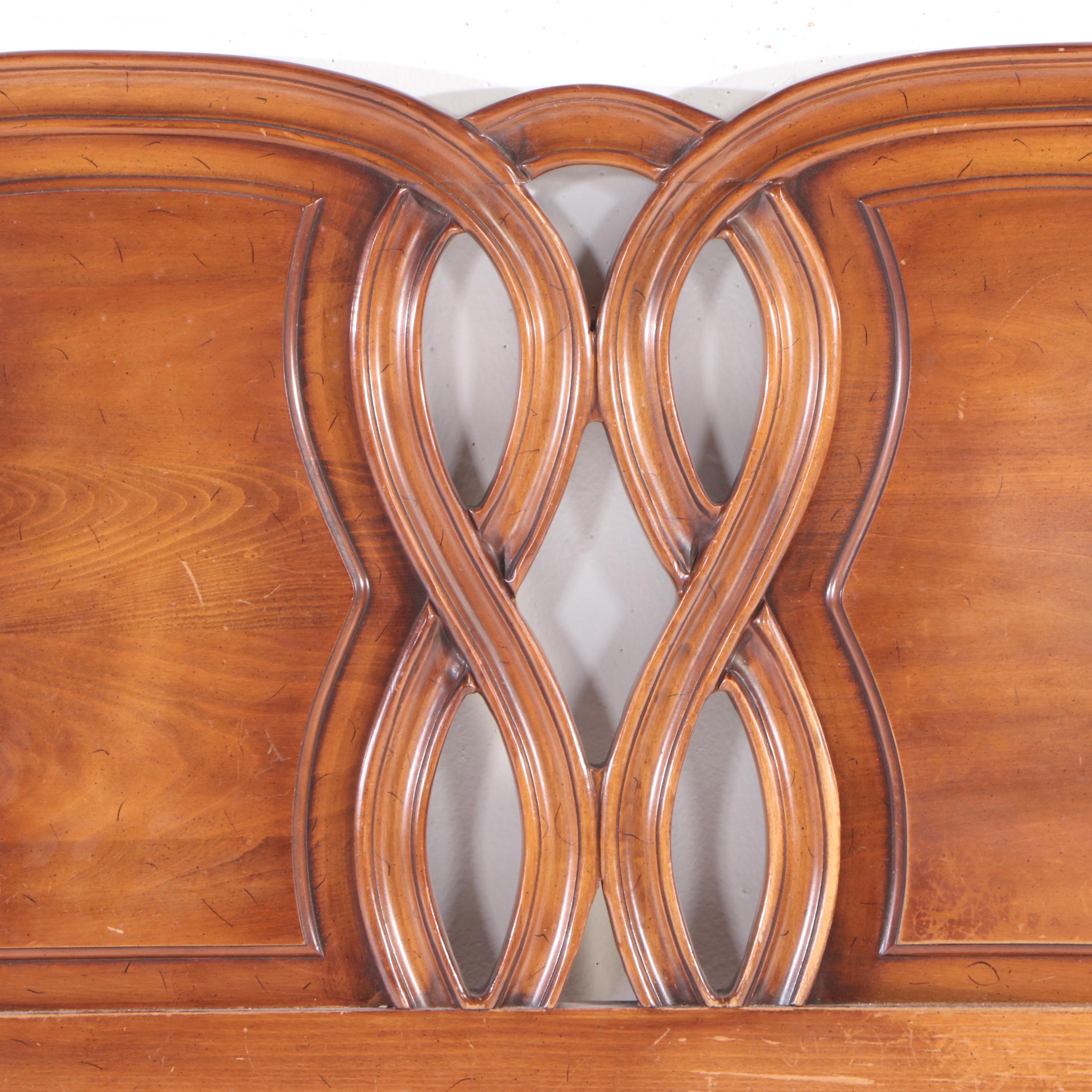 Mid Century Modern Hardwood Queen Size Headboard