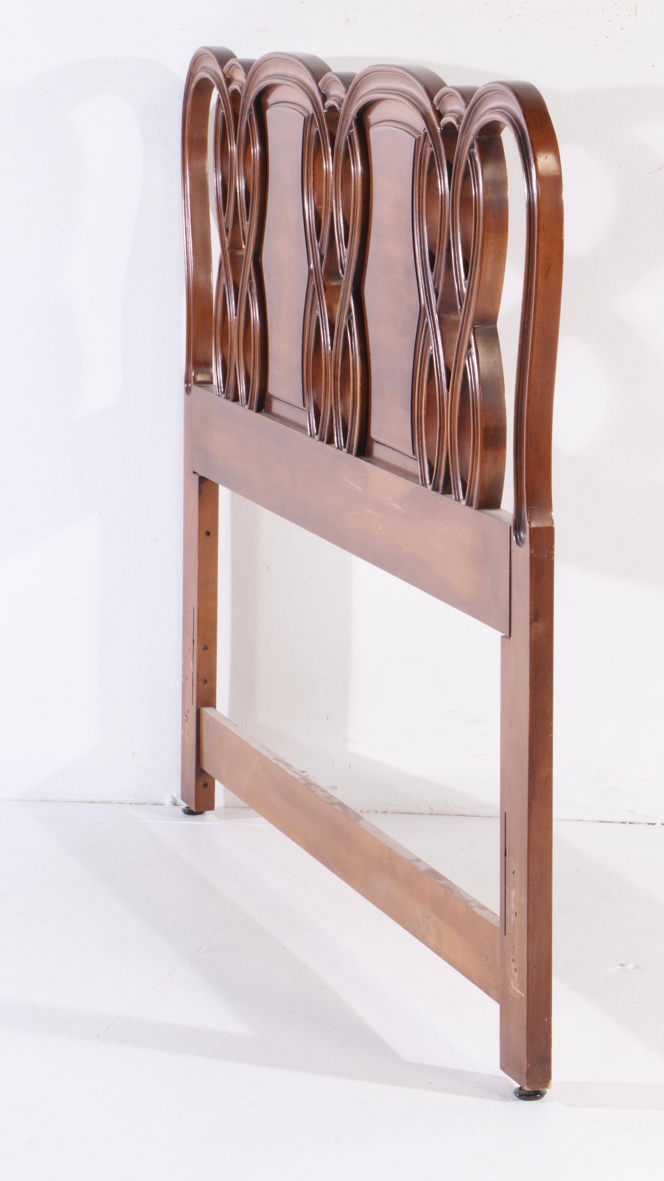 Mid Century Modern Hardwood Queen Size Headboard