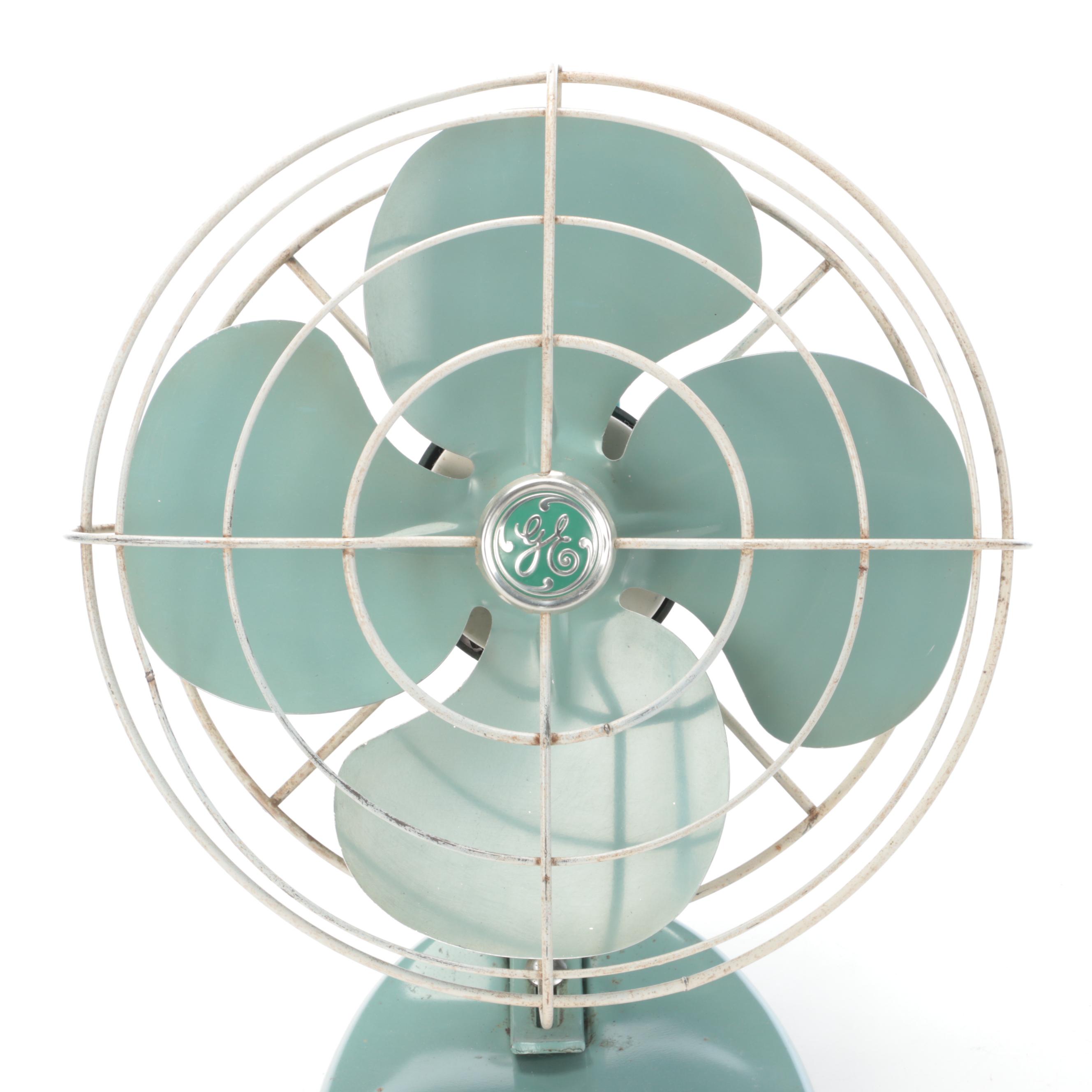 General Electric Mint Green Desk Fan, Mid20th Century EBTH