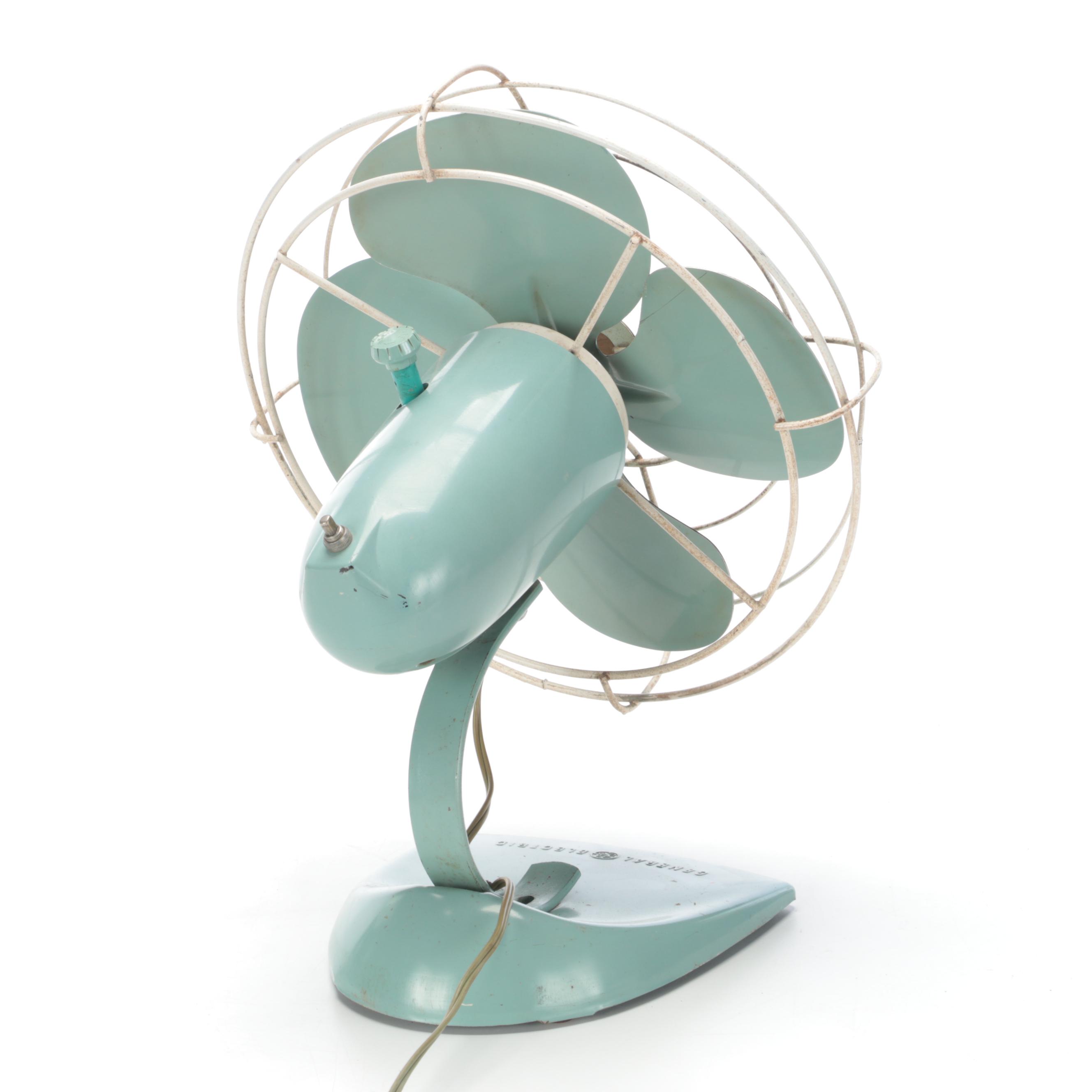 General Electric Mint Green Desk Fan, Mid20th Century EBTH