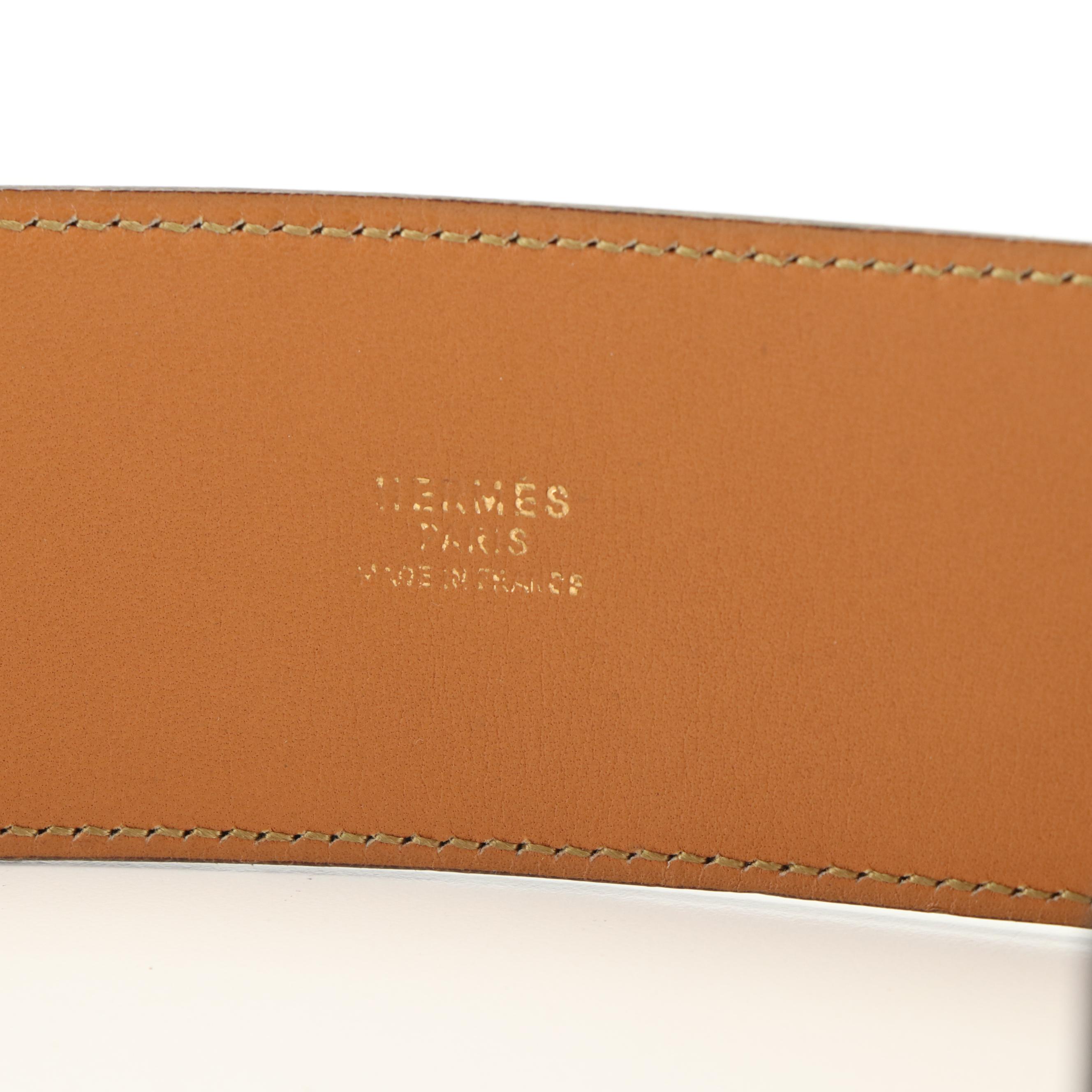 Hermès Gold Tone Hardware and Black Collier de Chien Waist Belt