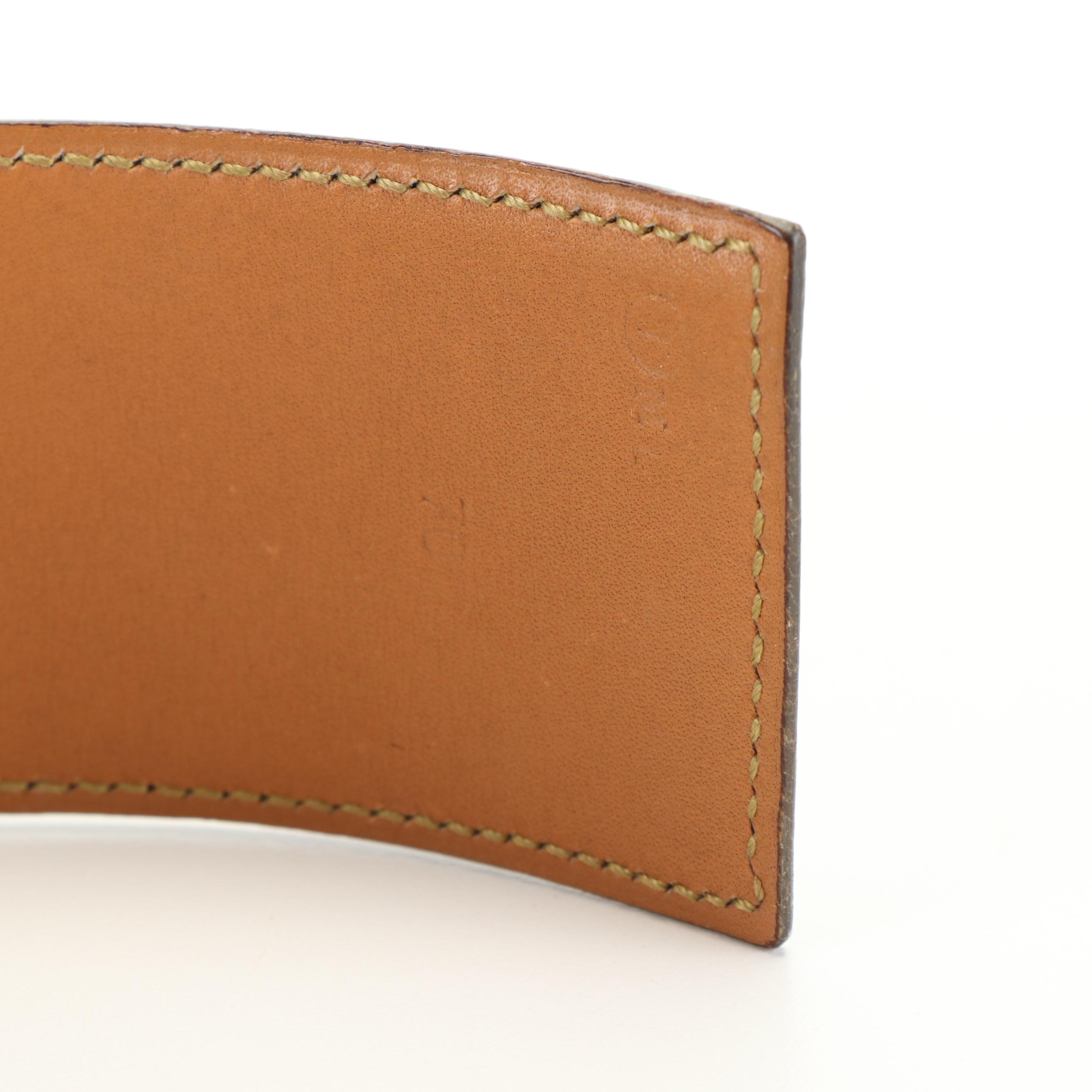 Hermès Gold Tone Hardware and Black Collier de Chien Waist Belt