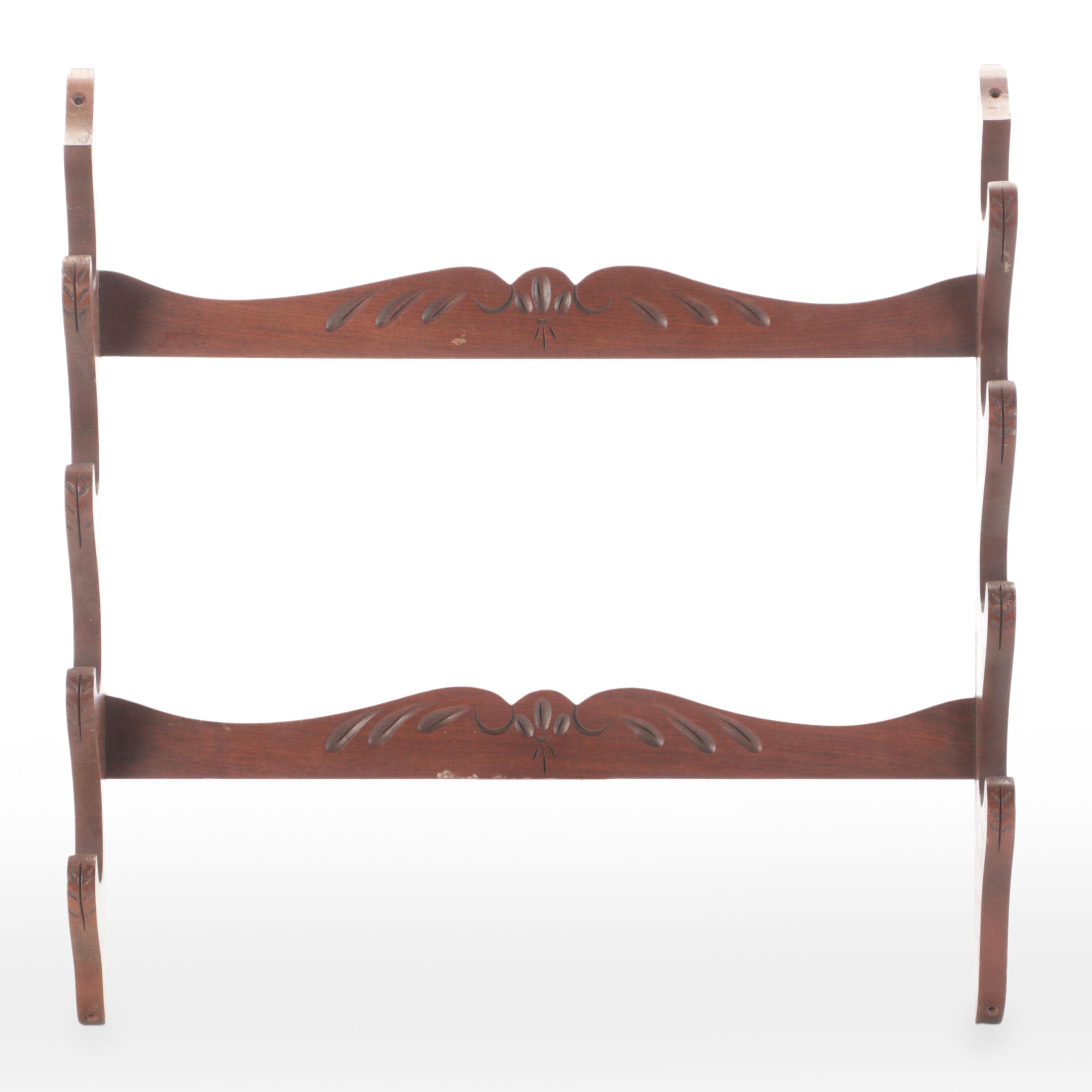 Hand-Carved Wooden Rifle Rack