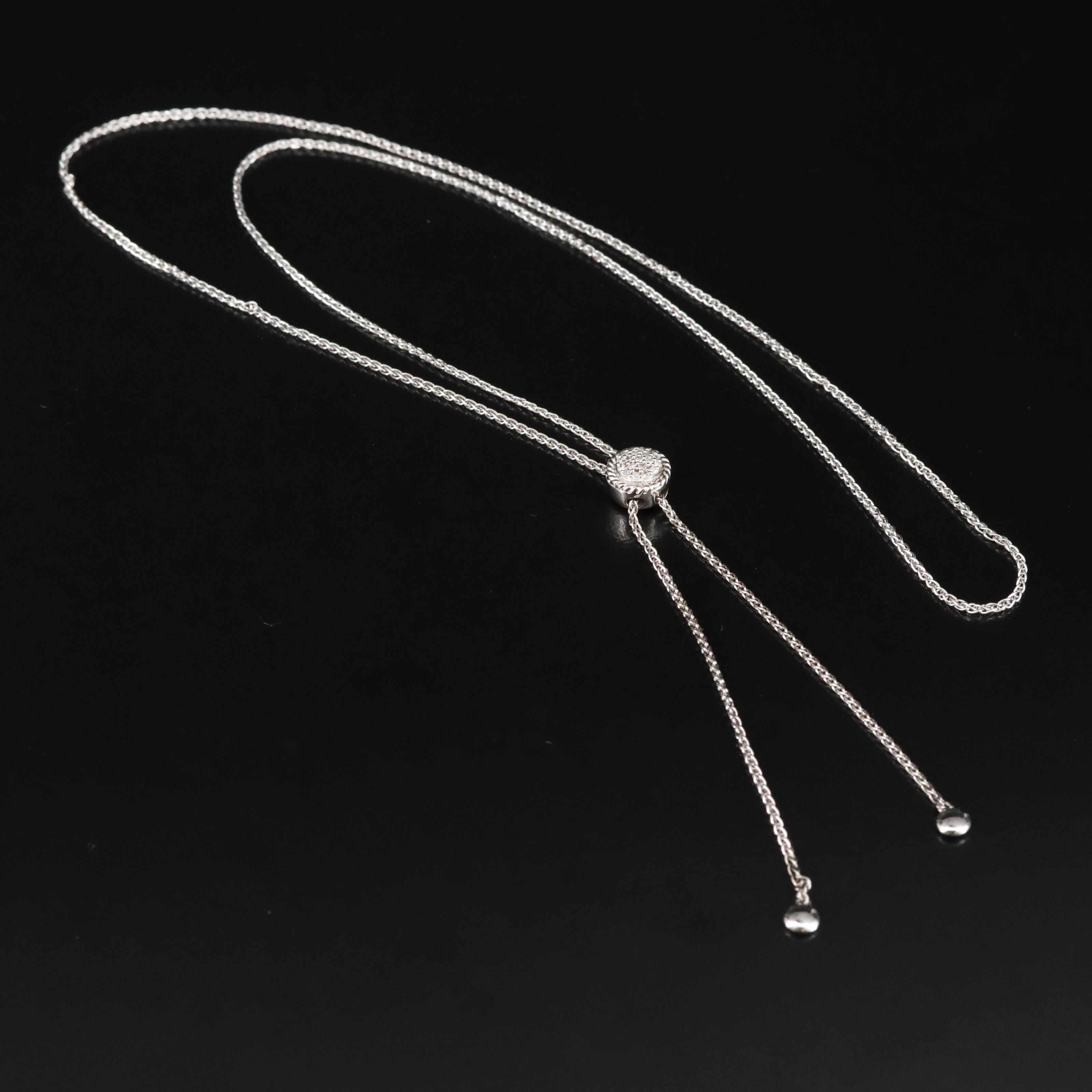 Sterling Diamond Slide Necklace EBTH