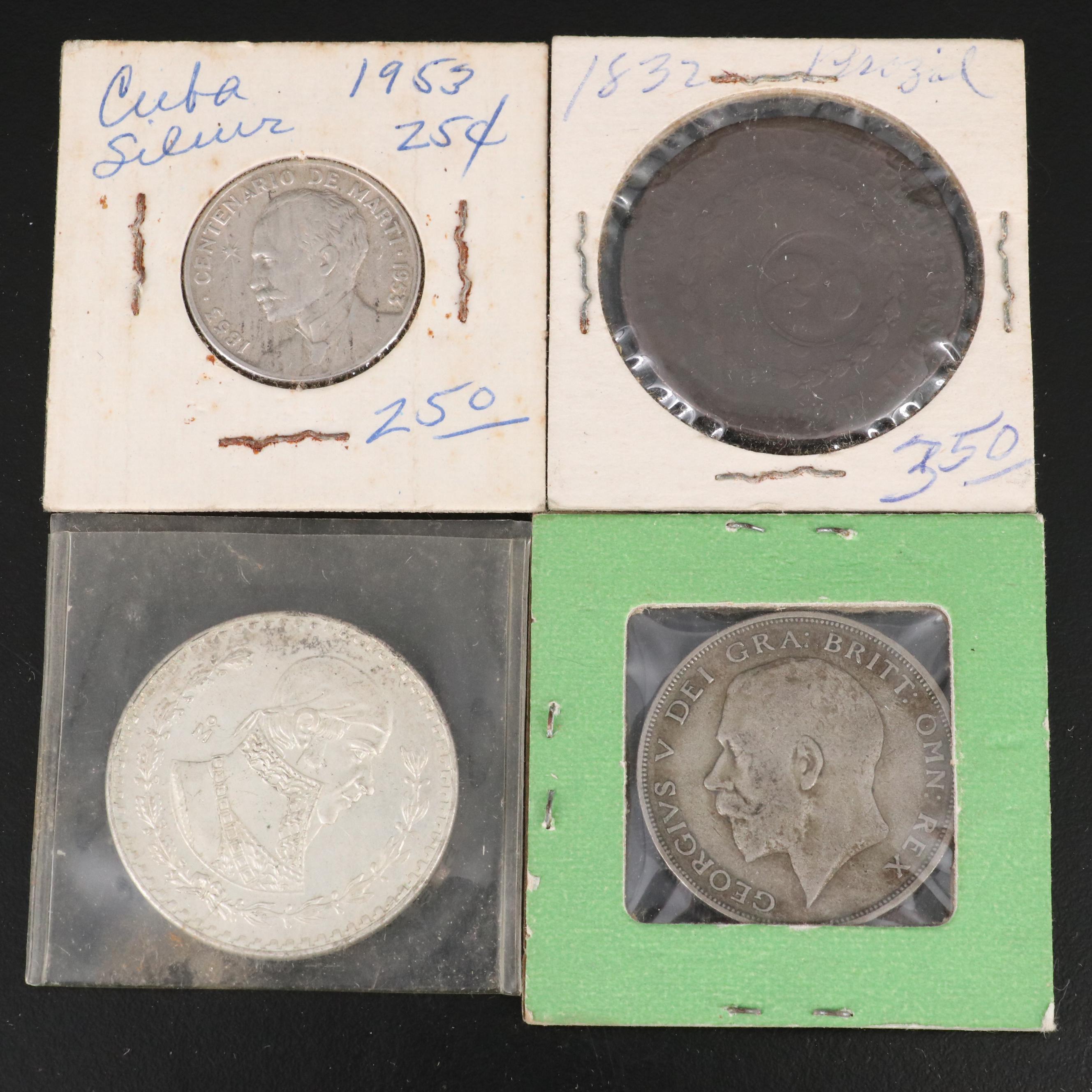 Group of Thirty-Four World Copper and Silver Coins in 2x2 Holders