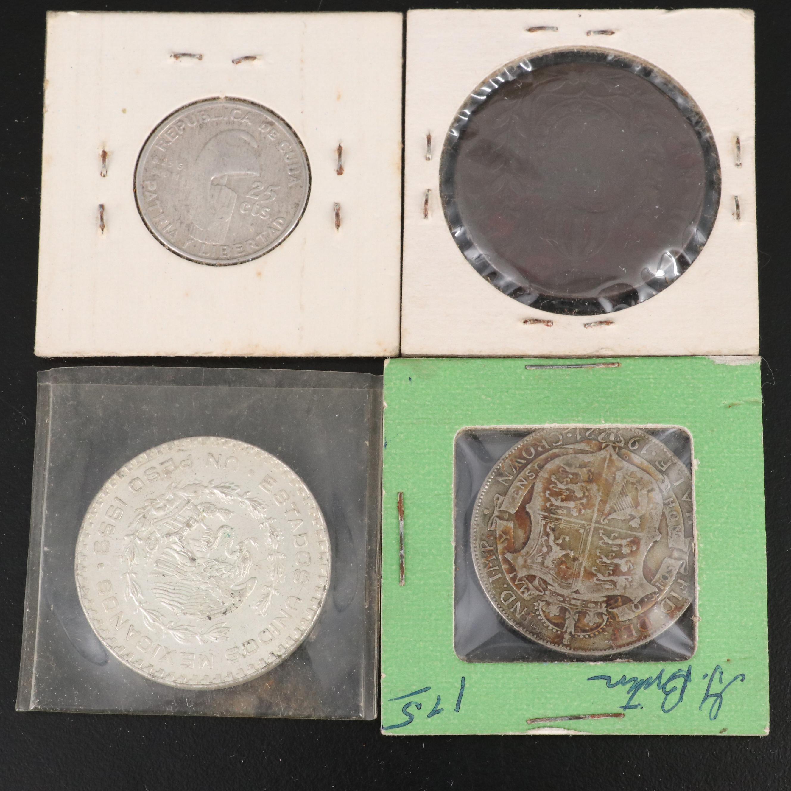 Group of Thirty-Four World Copper and Silver Coins in 2x2 Holders