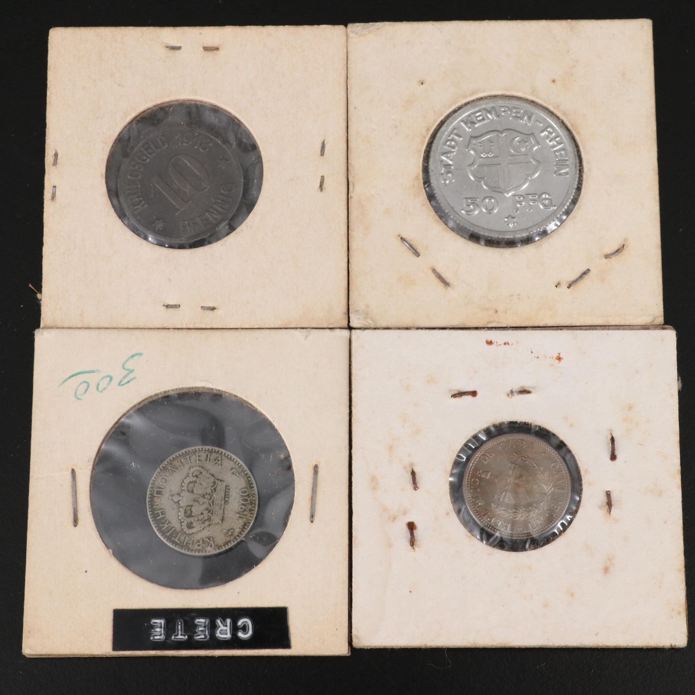Group of Thirty-Four World Copper and Silver Coins in 2x2 Holders