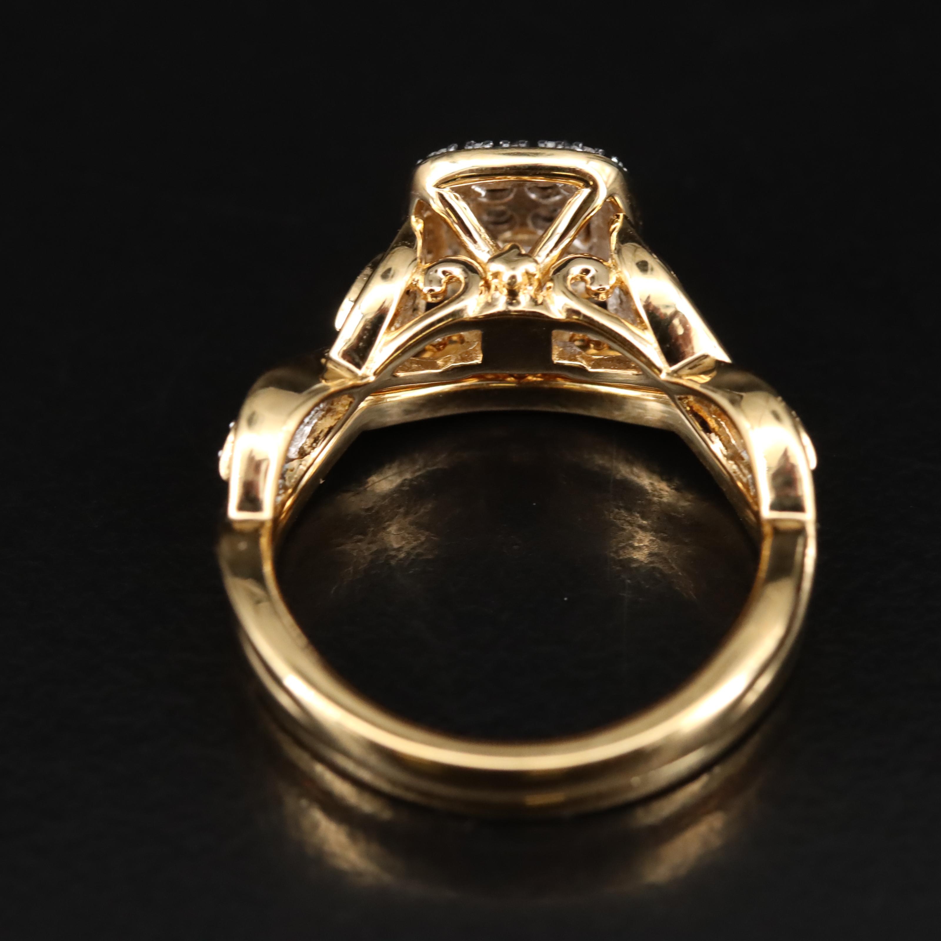 Sterling Diamond Ring and Band Set