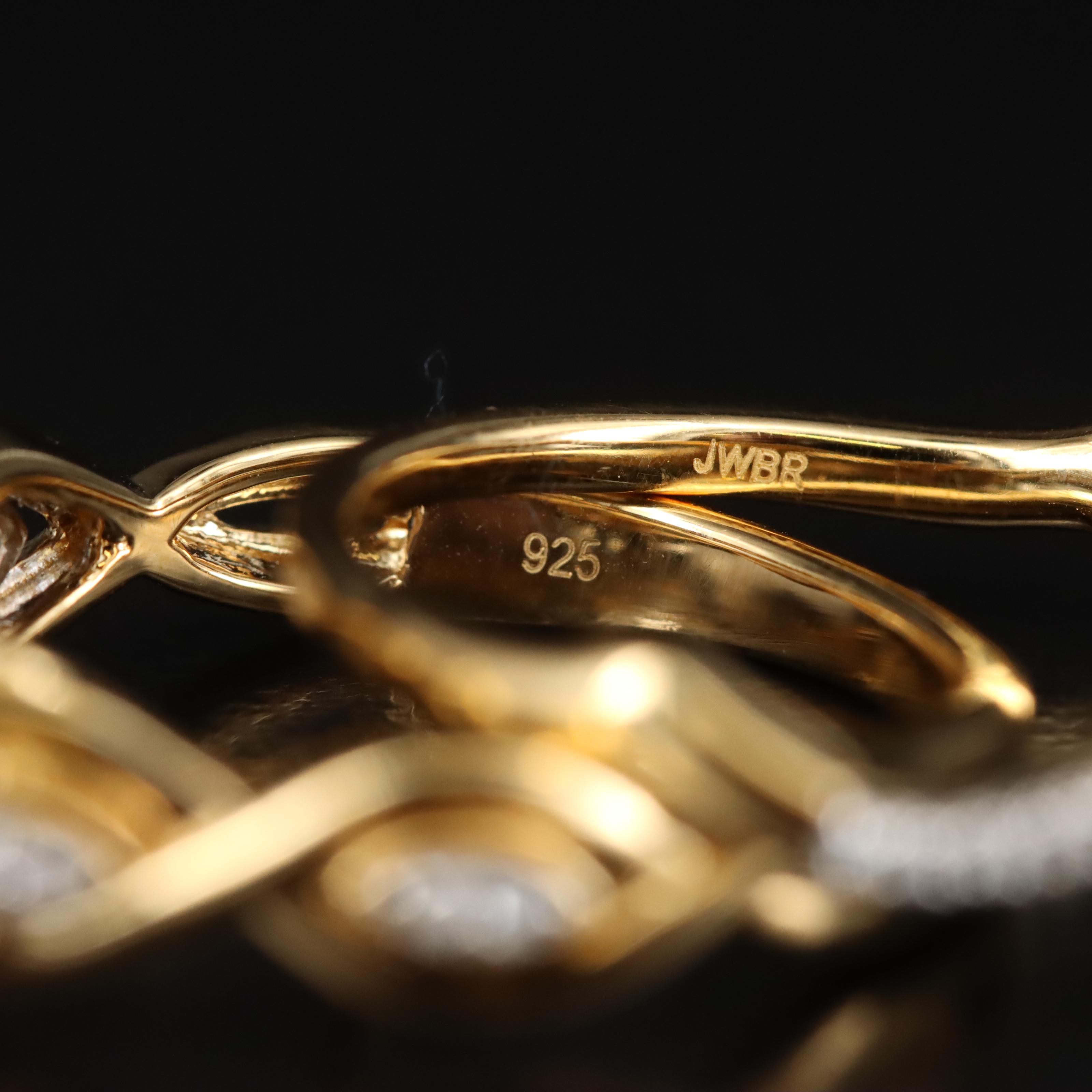 Sterling Diamond Ring and Band Set