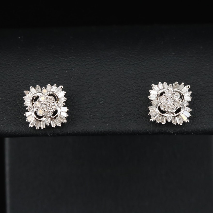 Vera Wang Simply Vera Sterling 0.66 CTW Diamond Earrings