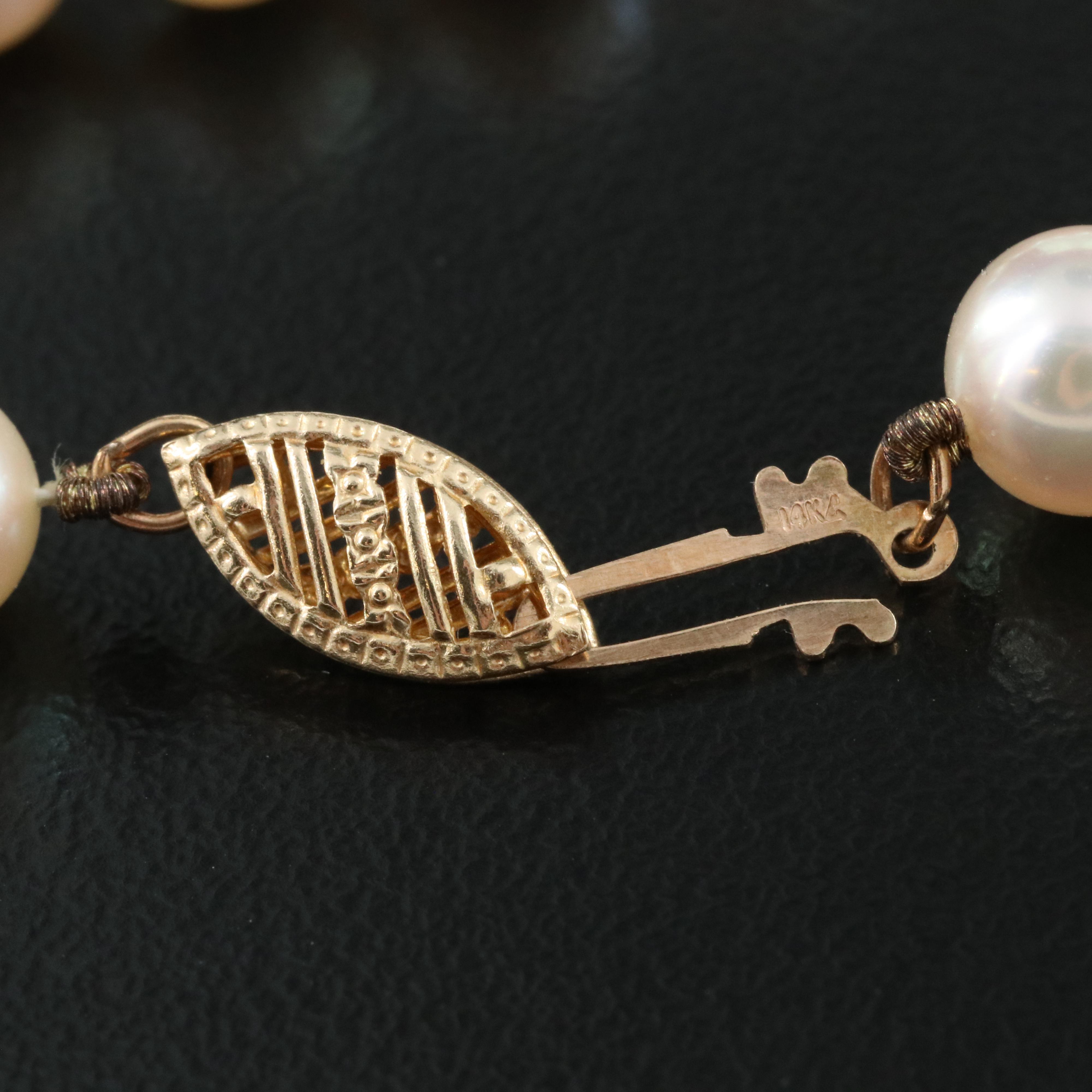 Pearl Necklace with 14K Clasp