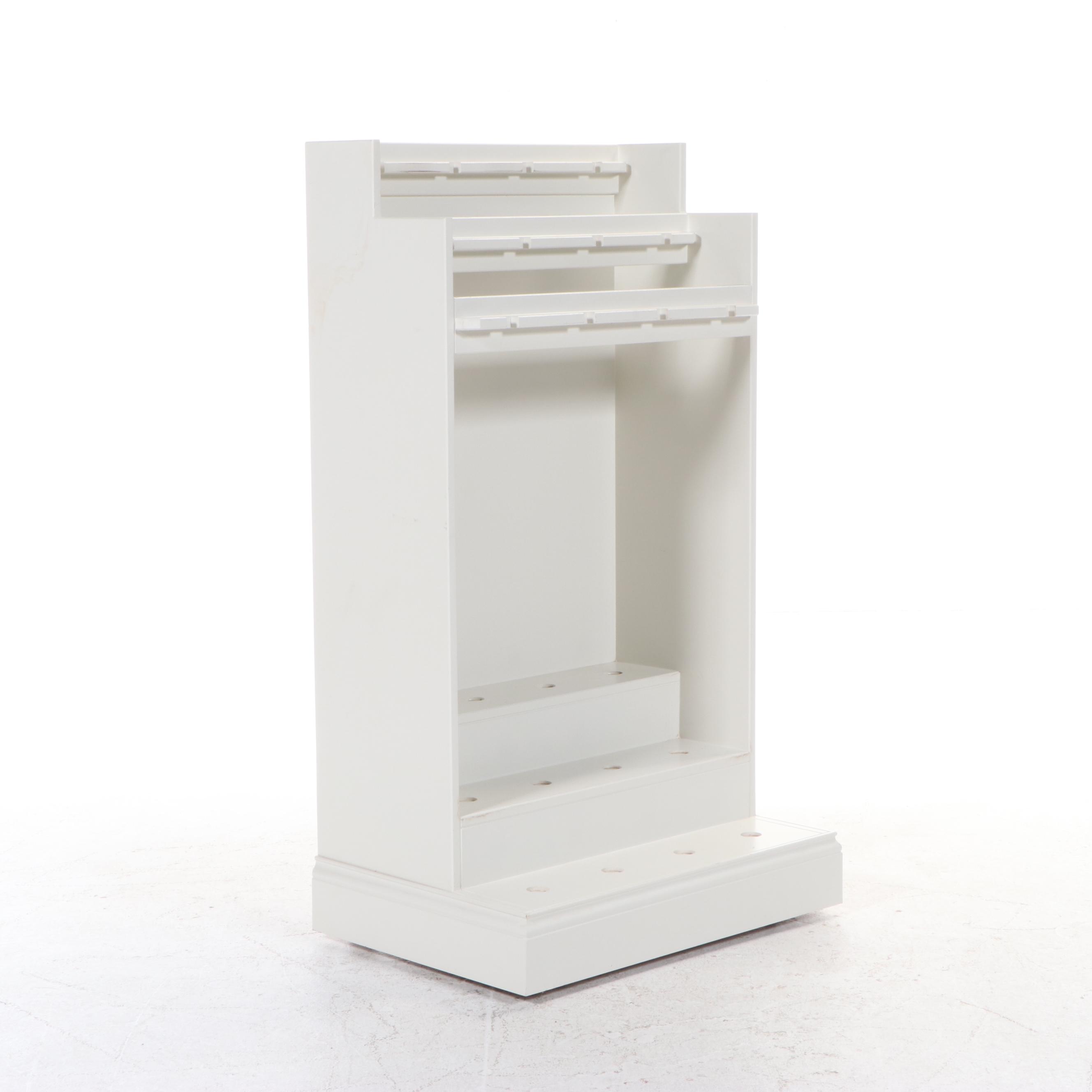 White-Painted Wooden Pool Cue Stand