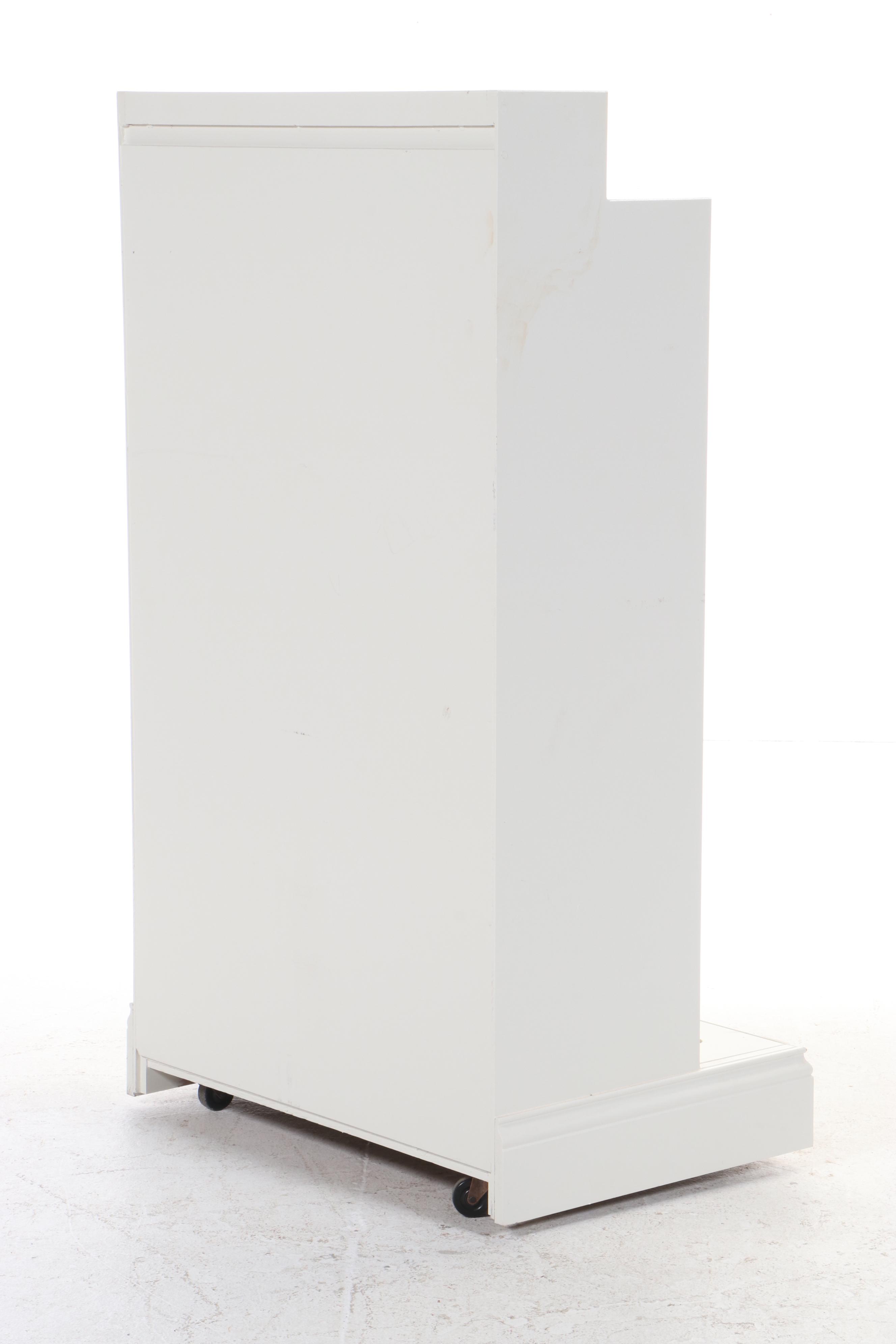 White-Painted Wooden Pool Cue Stand