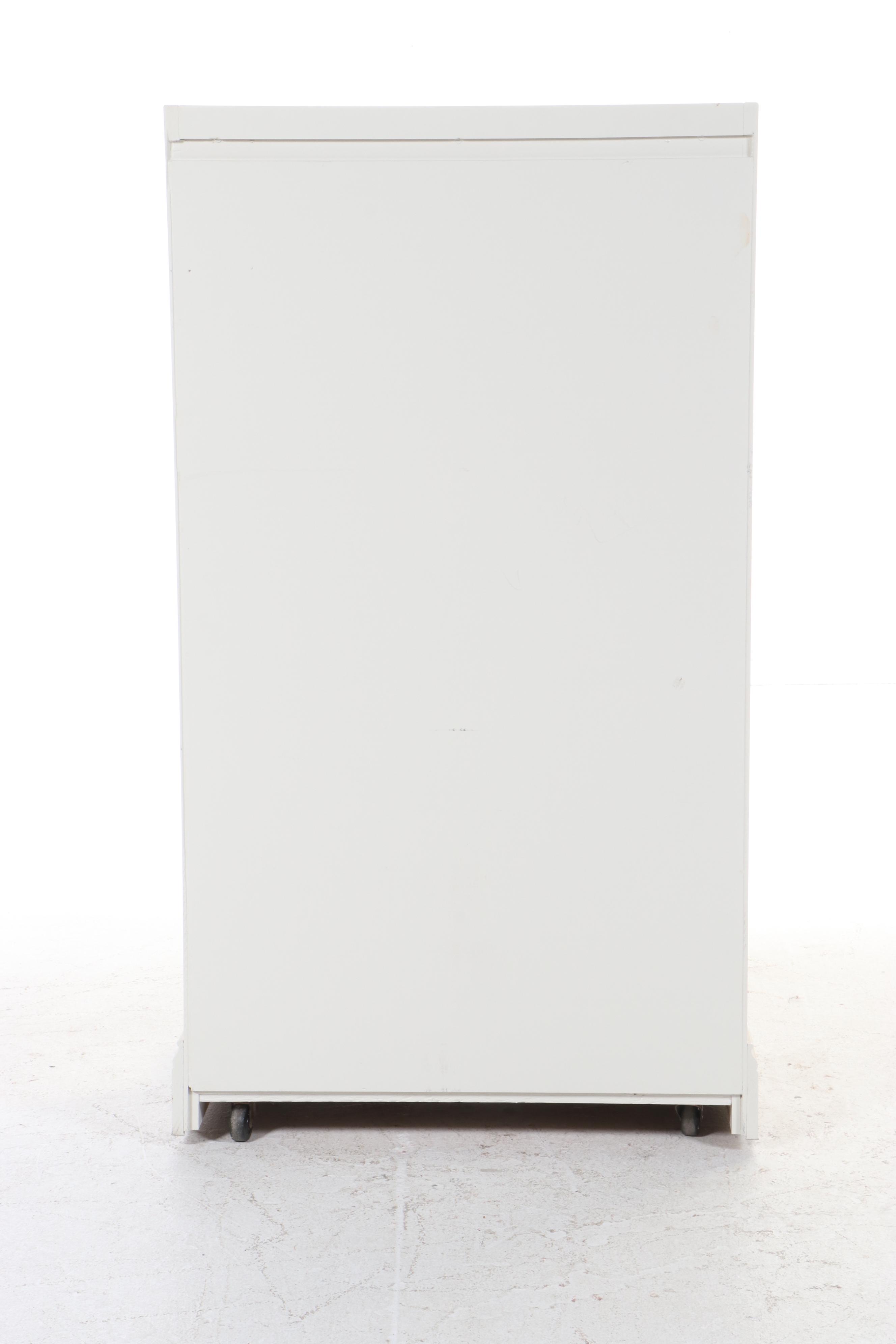 White-Painted Wooden Pool Cue Stand