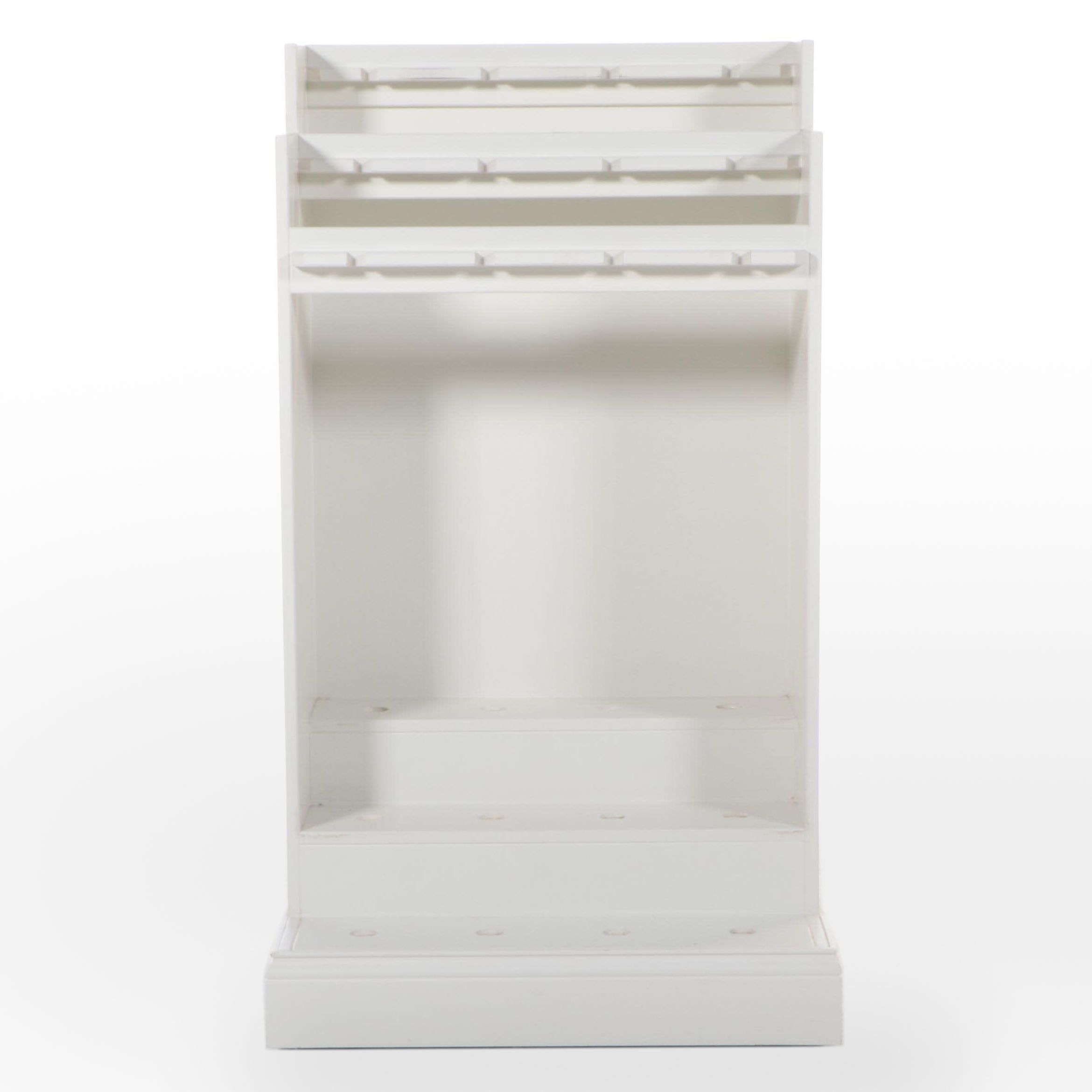 White-Painted Wooden Pool Cue Stand