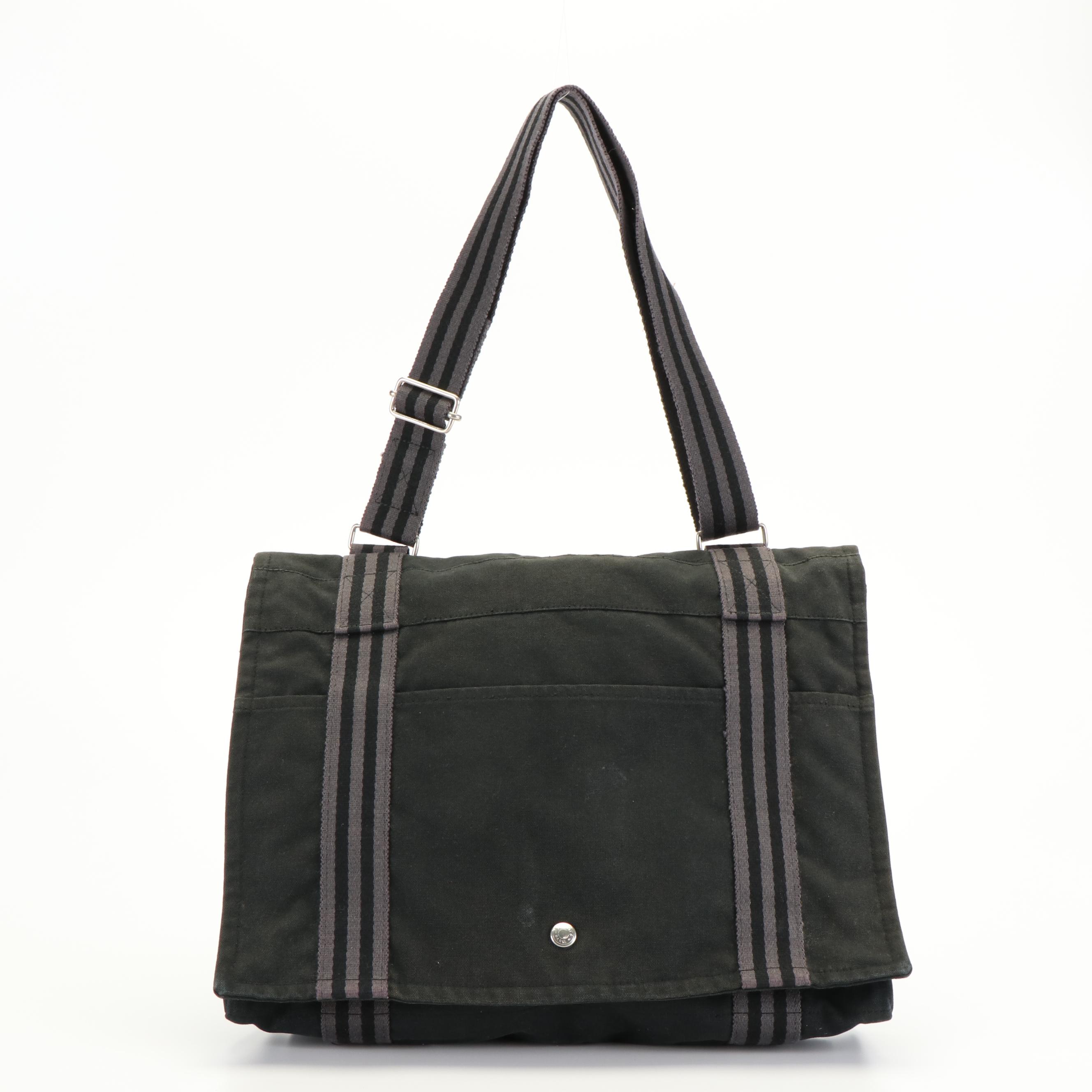 Hermès Herline Flap-Front Messenger Bag in Canvas