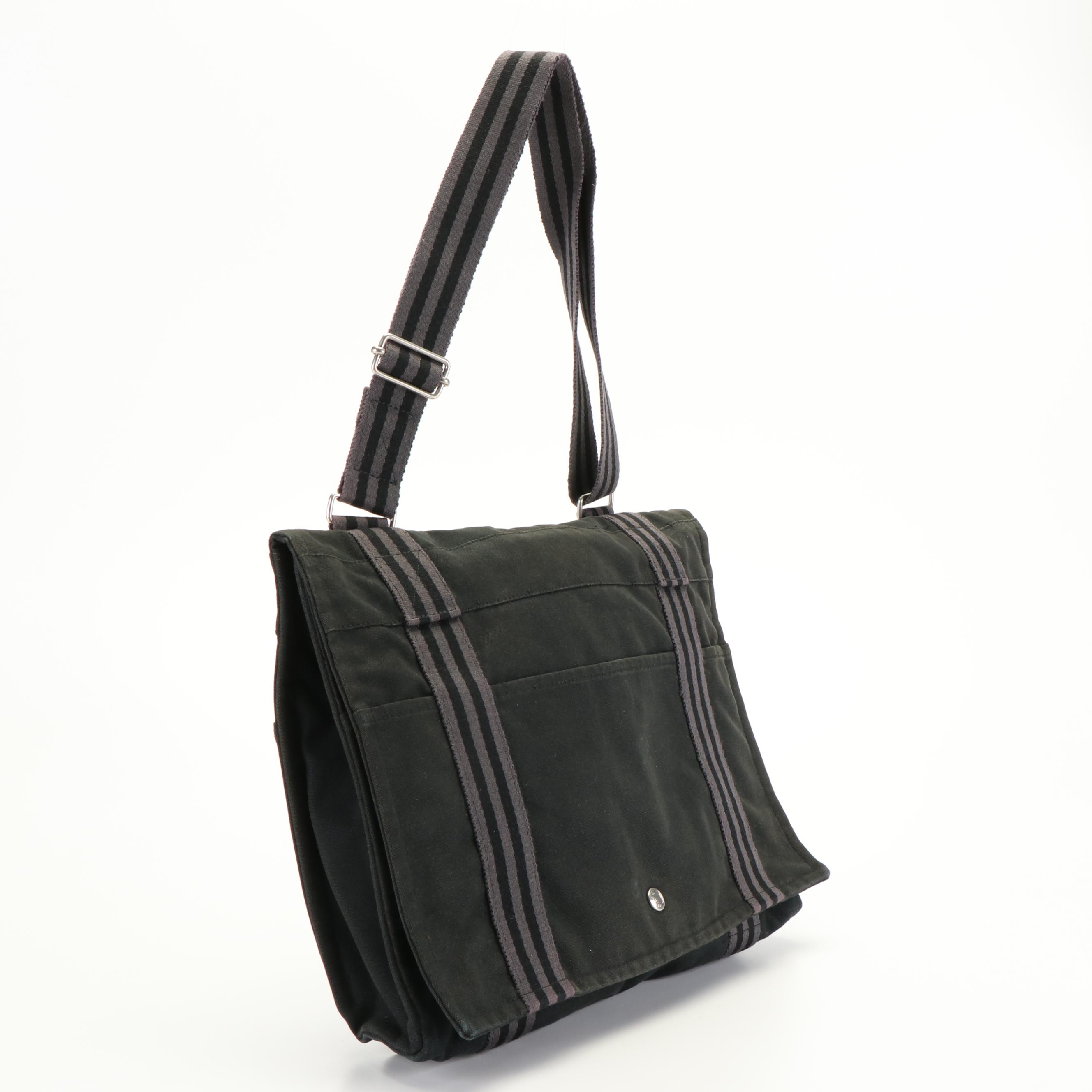 Hermès Herline Flap-Front Messenger Bag in Canvas