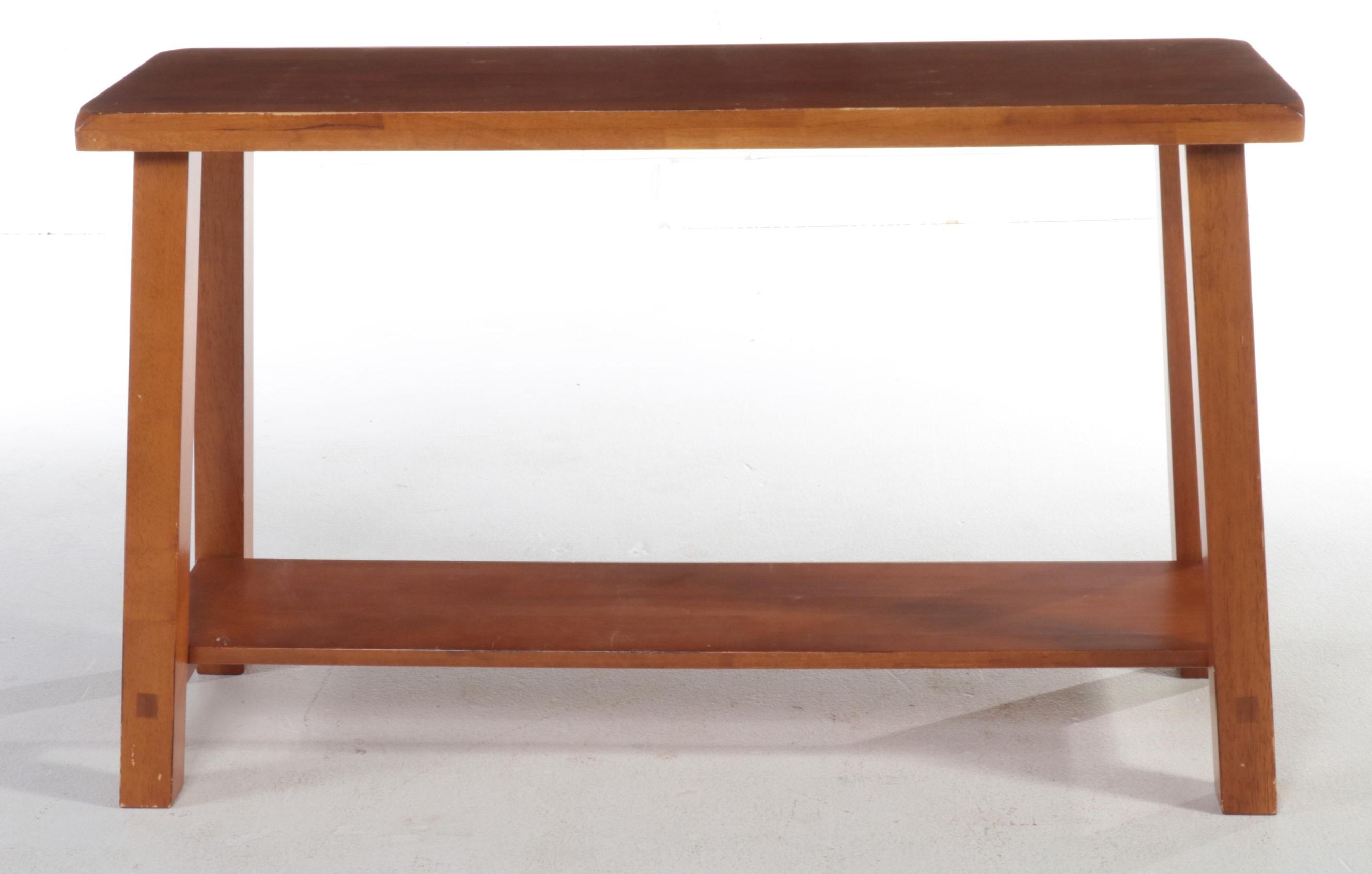 Contemporary Wooden Two-Tier Console Table