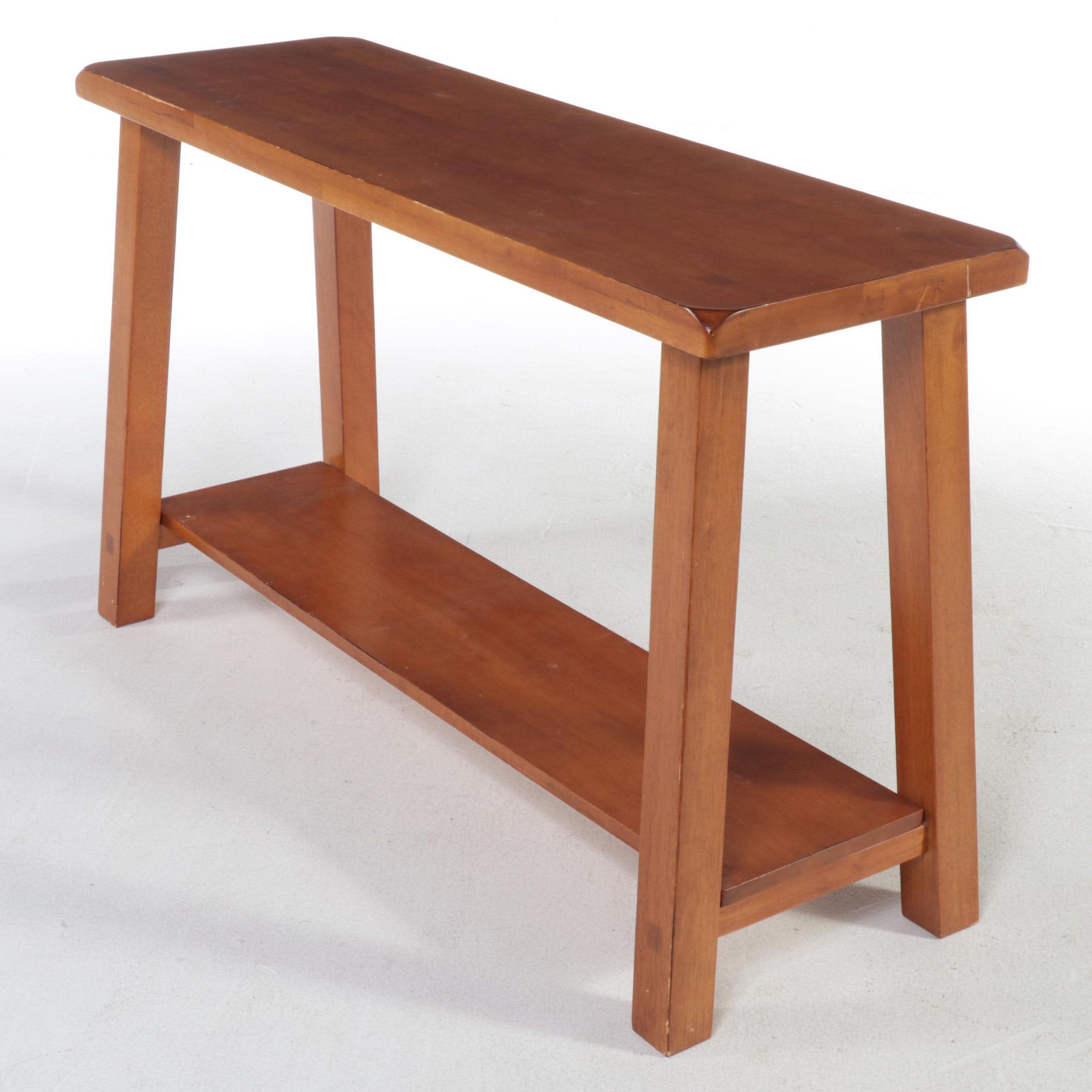 Contemporary Wooden Two-Tier Console Table
