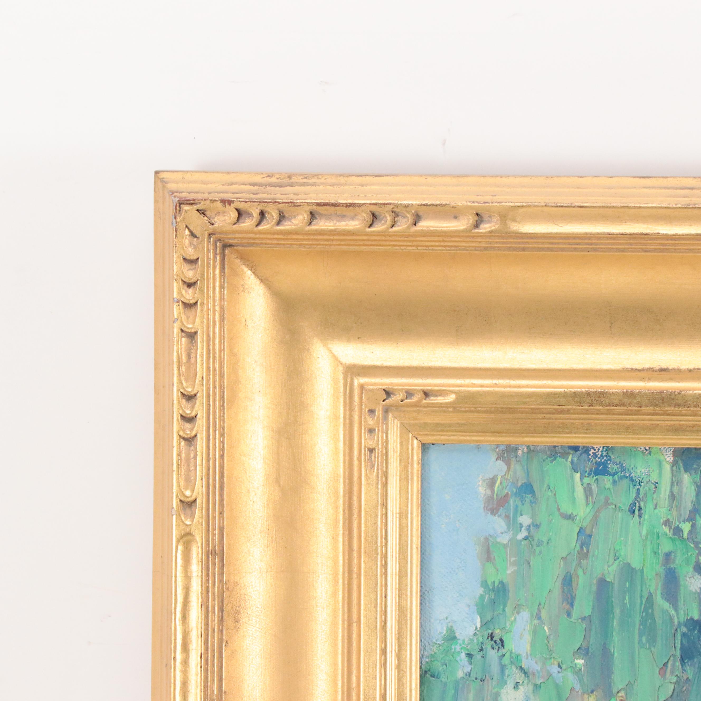 Herbert W. Jackson Landscape Oil Painting of Weeping Willows, Circa