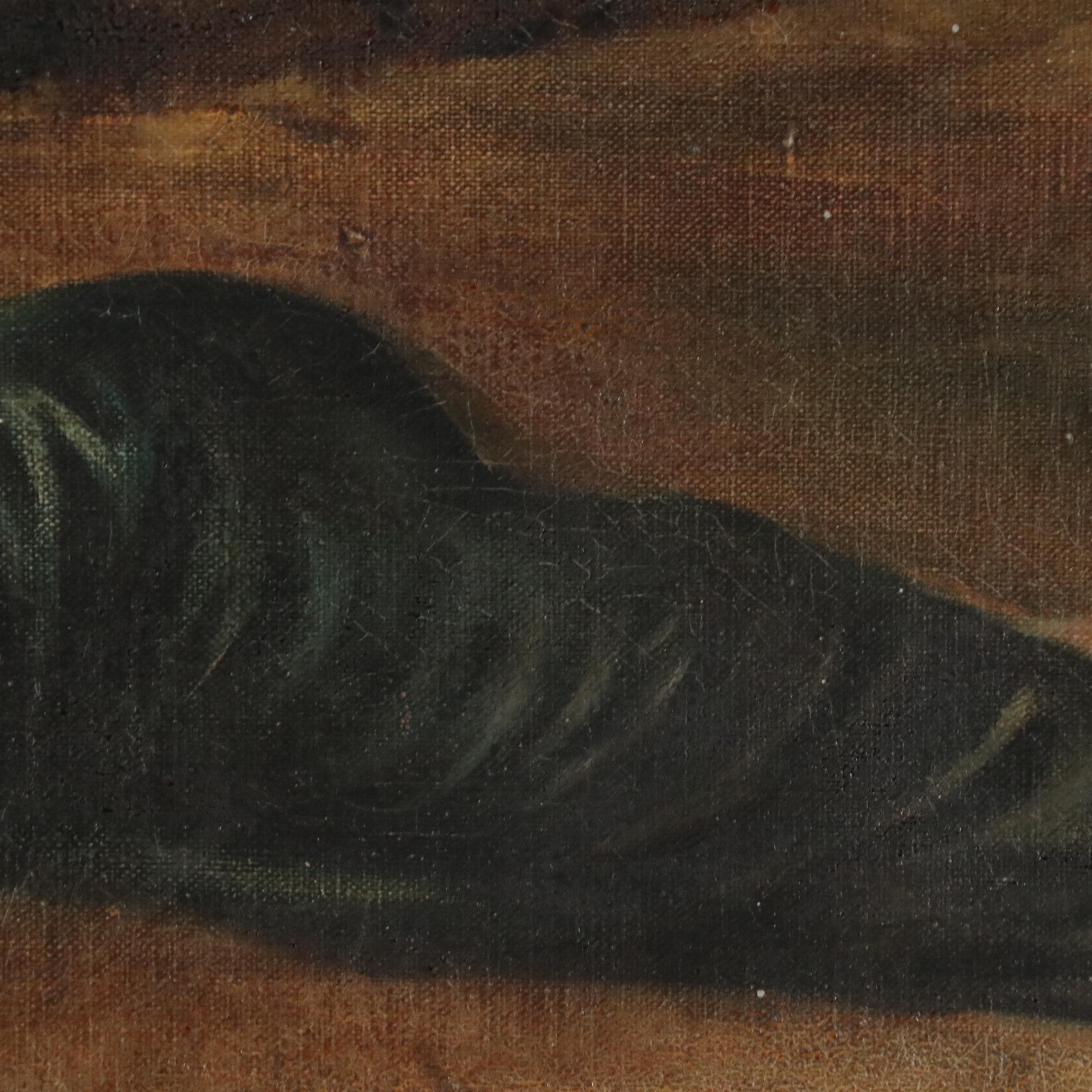 Figural Oil Painting of of Reclining Lady Reading, Early 20th Century