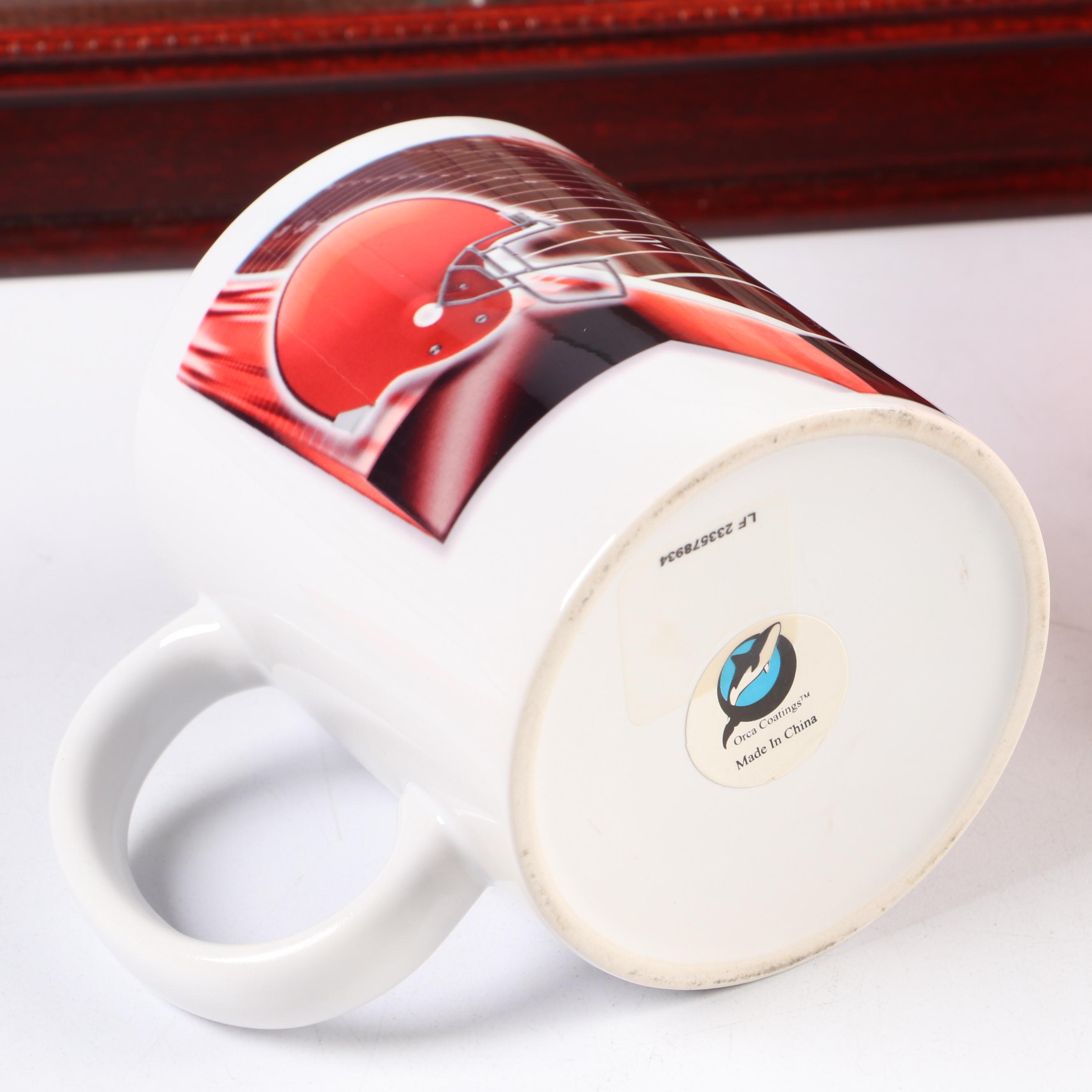 Bernie Kosar Signed Cleveland Browns Football with Display and More