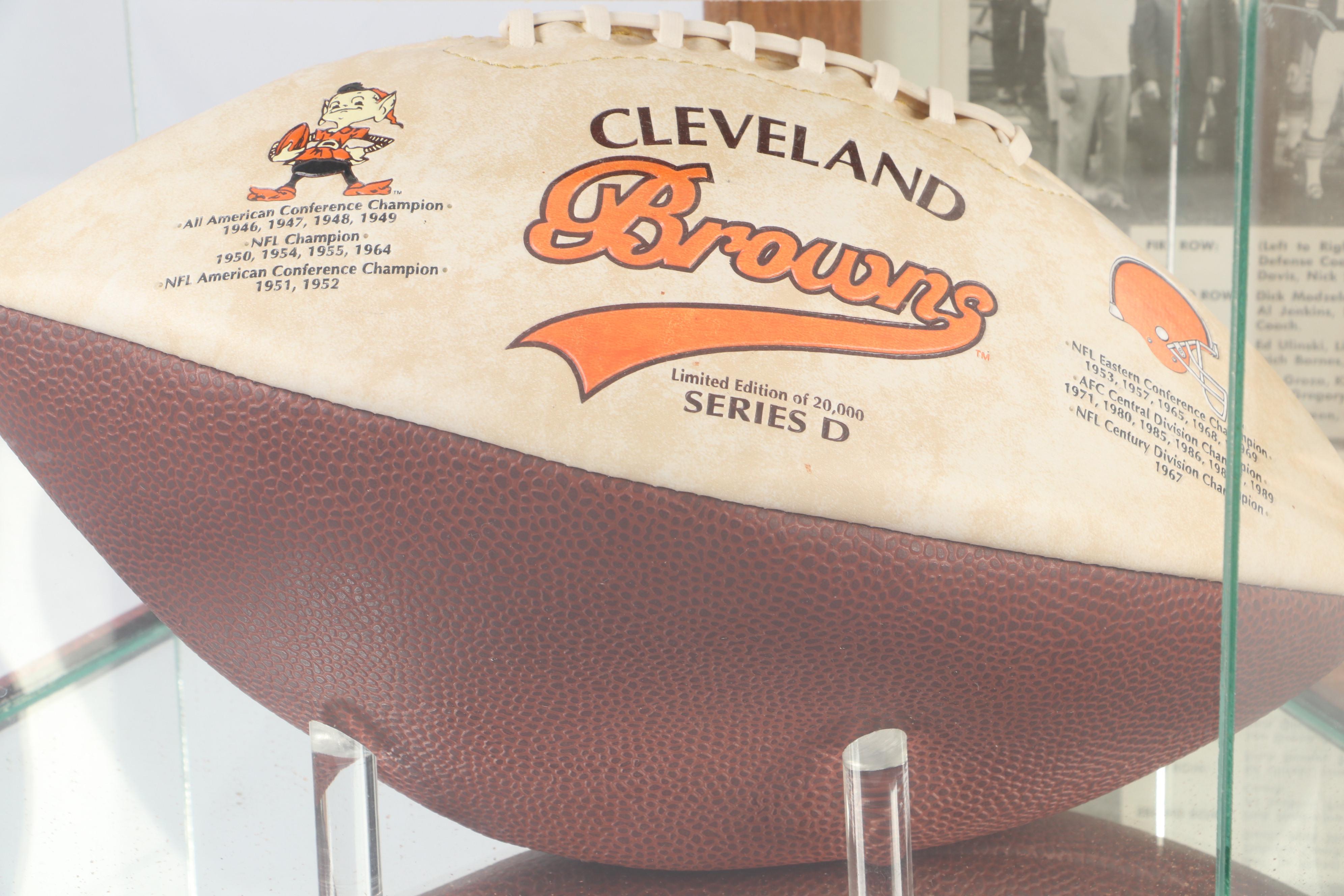 Bernie Kosar Signed Cleveland Browns Football with Display and More