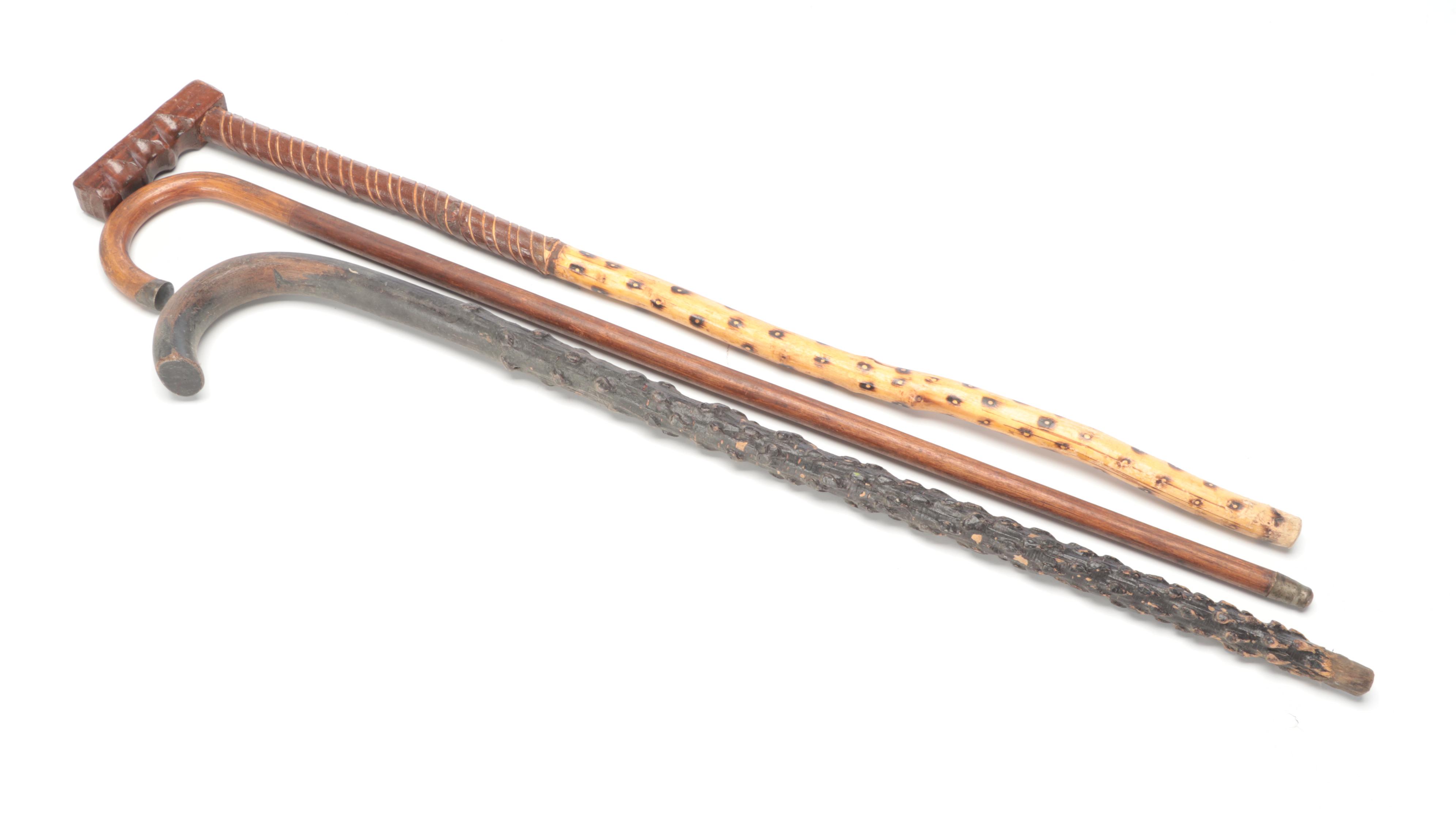 Hand-Carved Wooden Canes