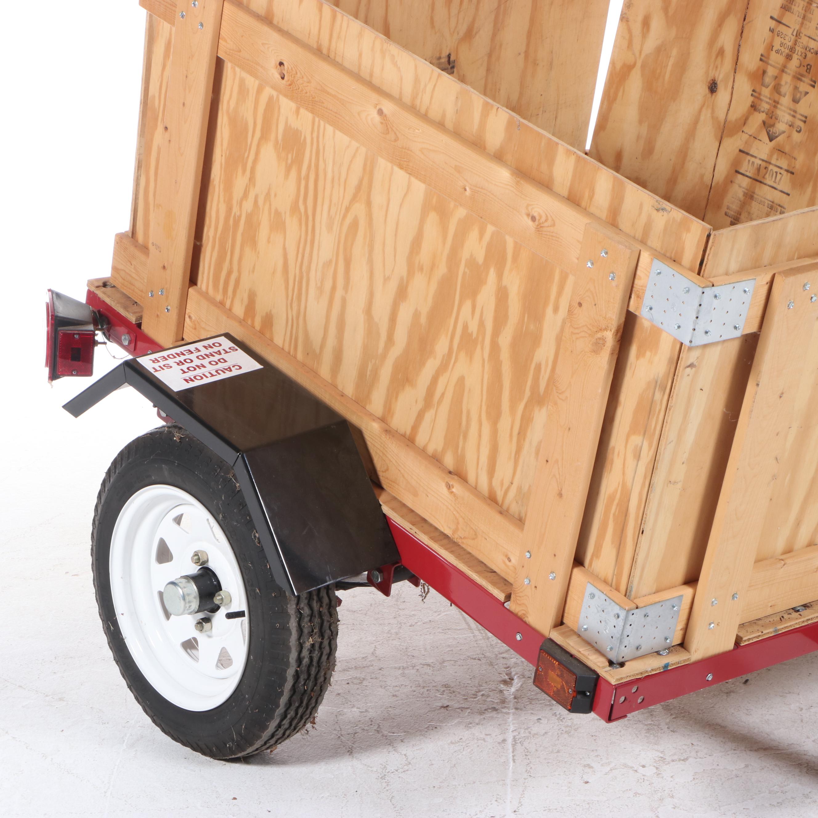 Steel and Plywood Sidewall Single-Axle Utility Trailer