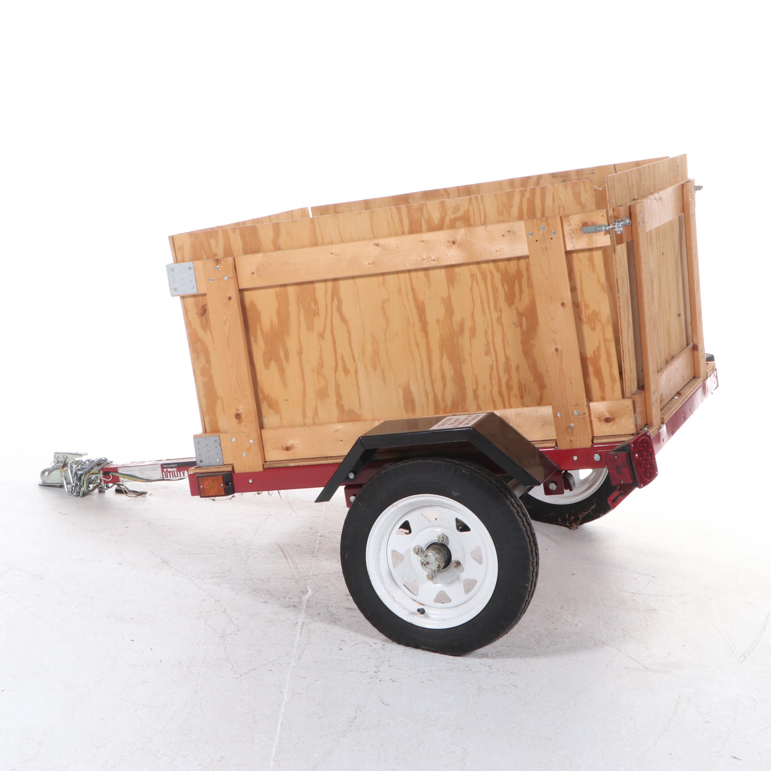 Steel and Plywood Sidewall Single-Axle Utility Trailer