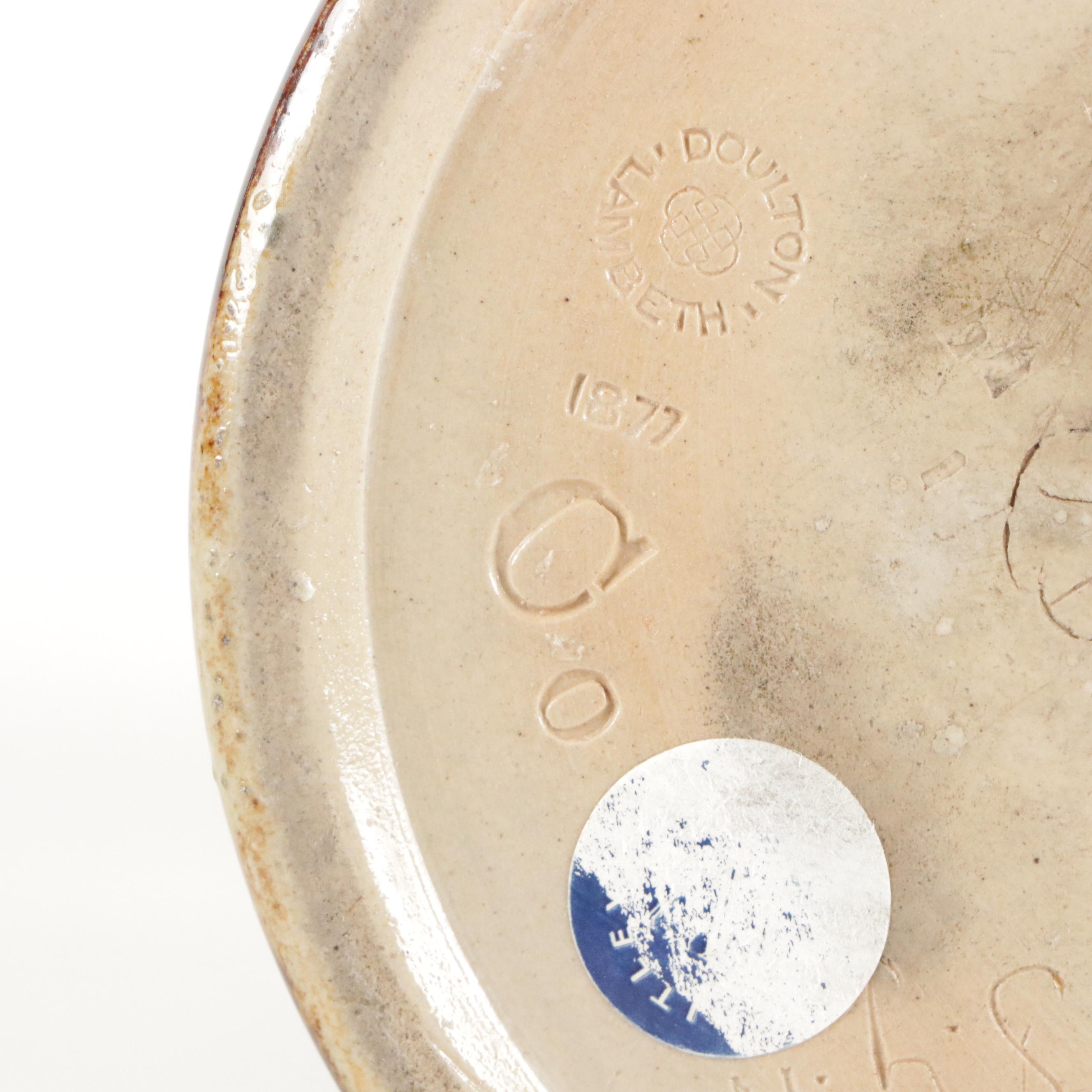 Richards & Brown and Royal Doulton Sterling Silver and Stoneware Pitcher, 1877