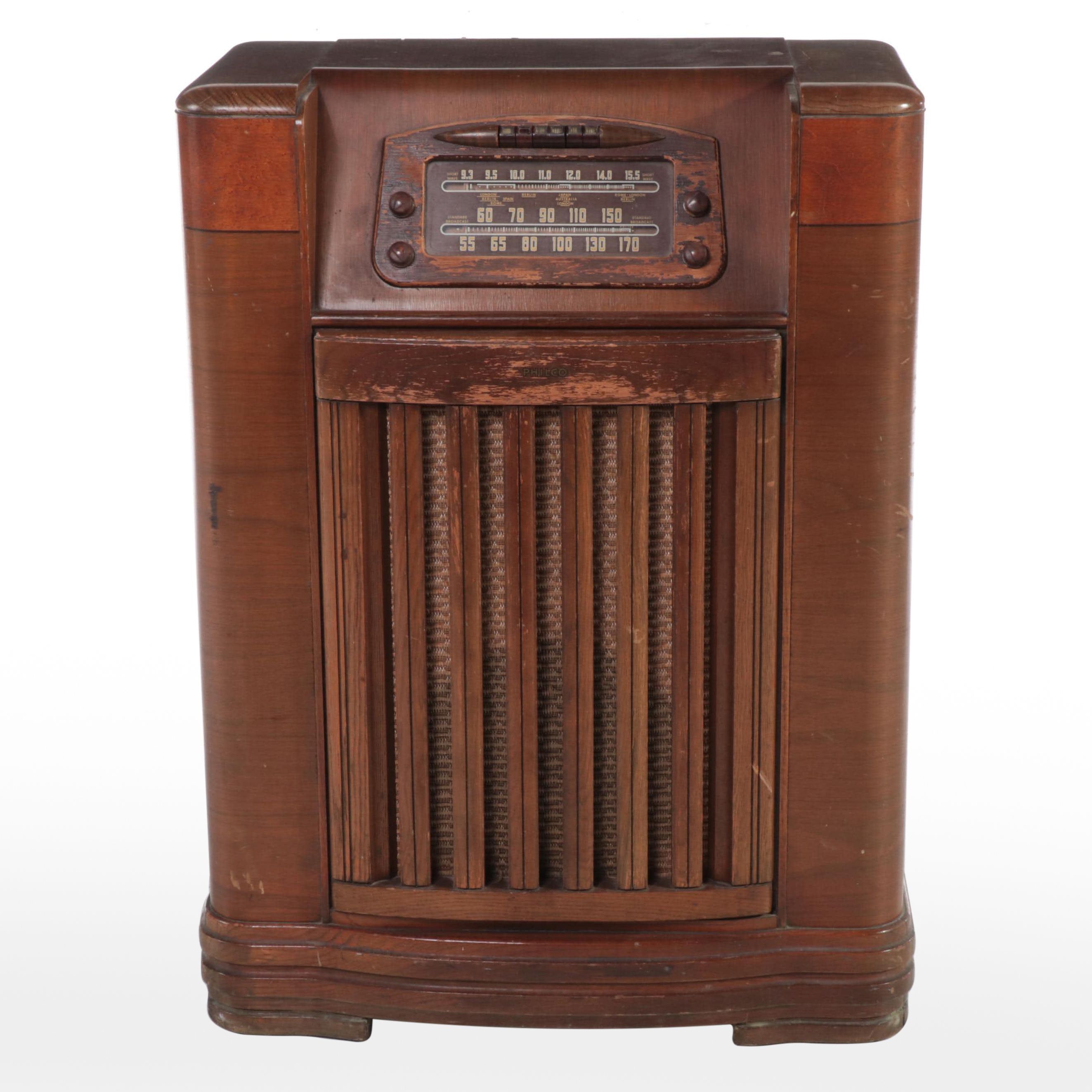 Philco Art Deco Console Radio, Early to Mid-20th Century