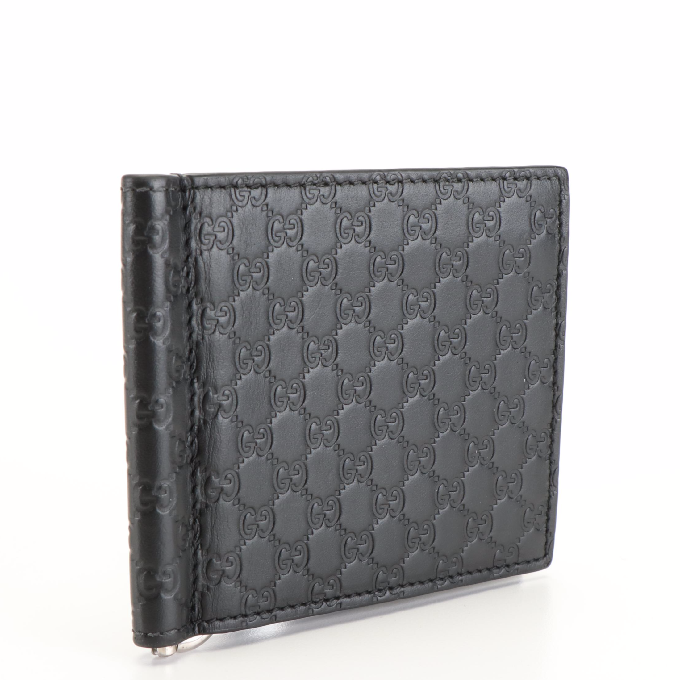 Gucci Money Clip Wallet in Black Microguccissima Leather