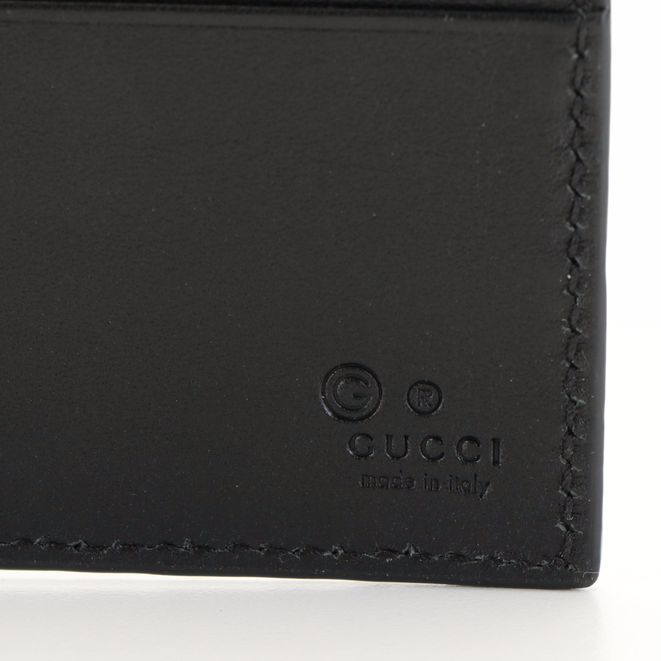 Gucci Money Clip Wallet in Black Microguccissima Leather