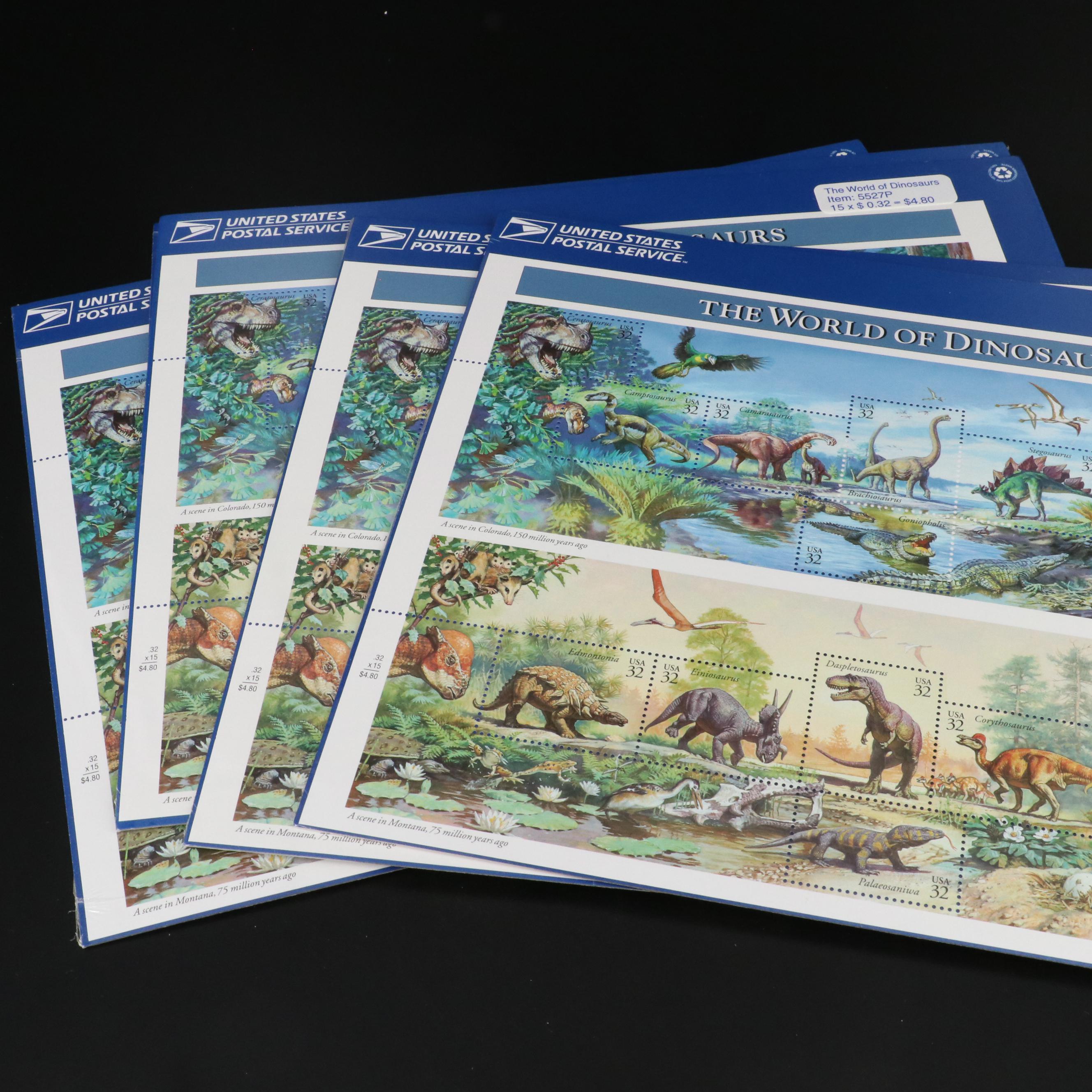Large Assortment of 32-Cent Postage Stamp Sheets