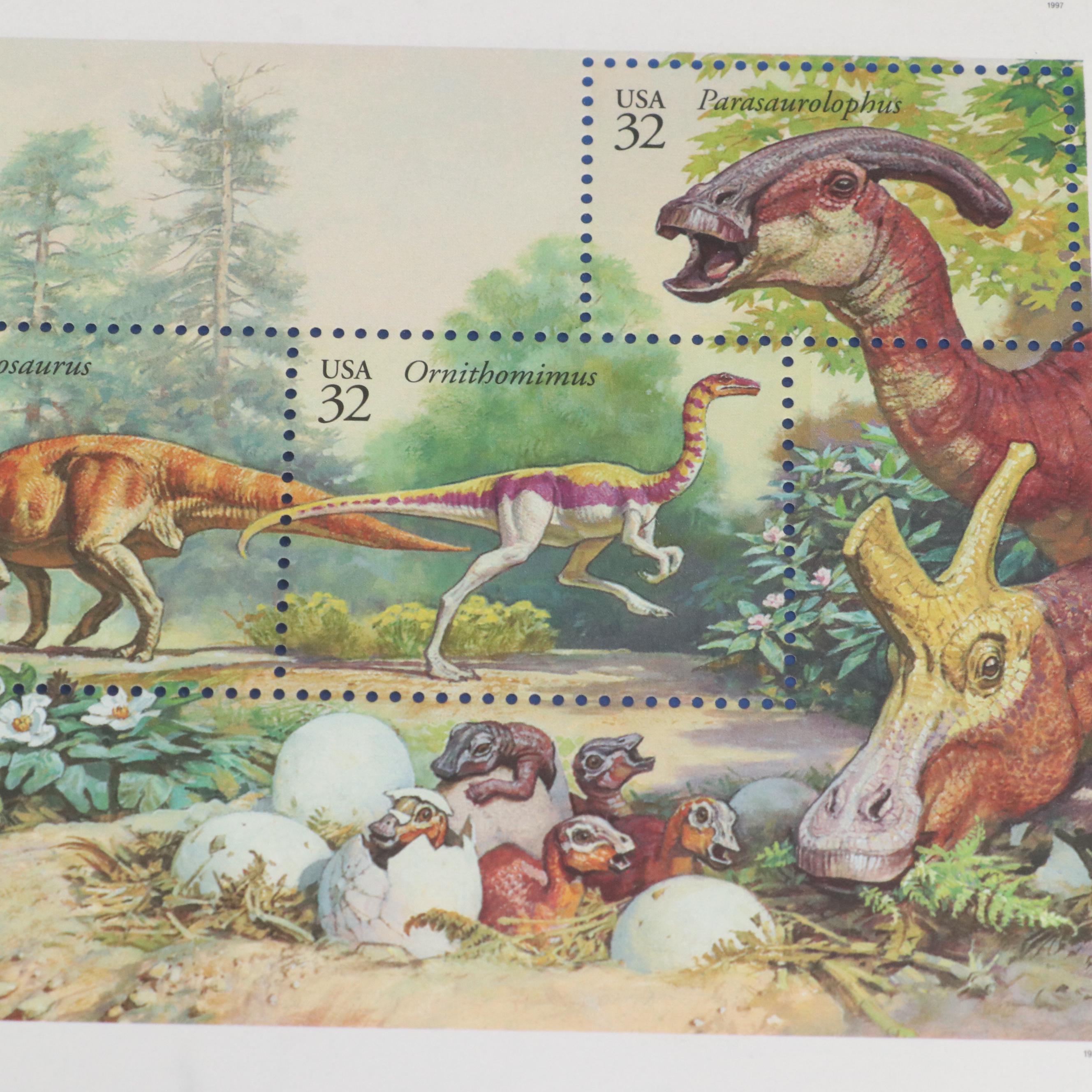 Large Assortment of 32-Cent Postage Stamp Sheets