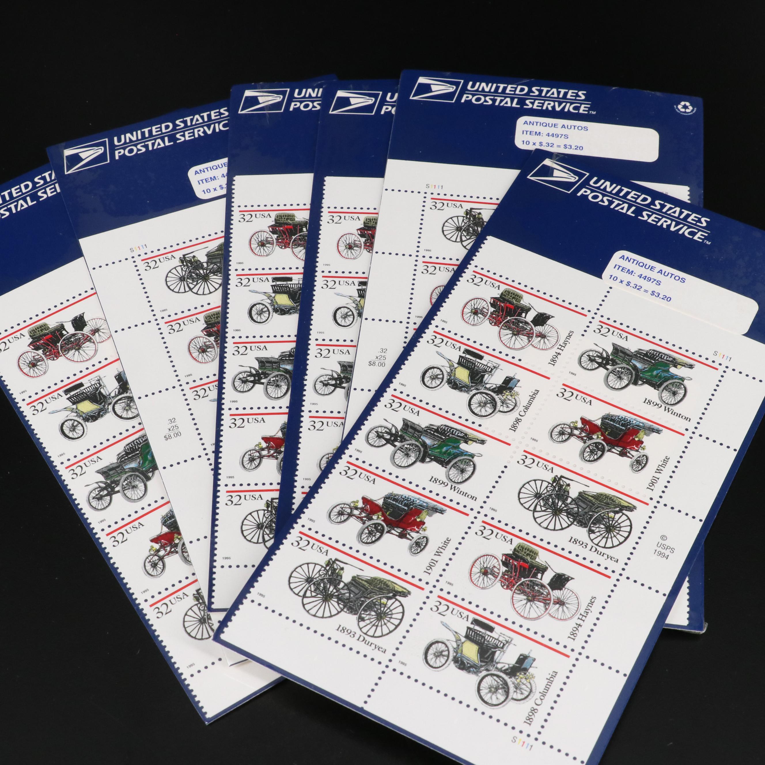 Large Assortment of 32-Cent Postage Stamp Sheets