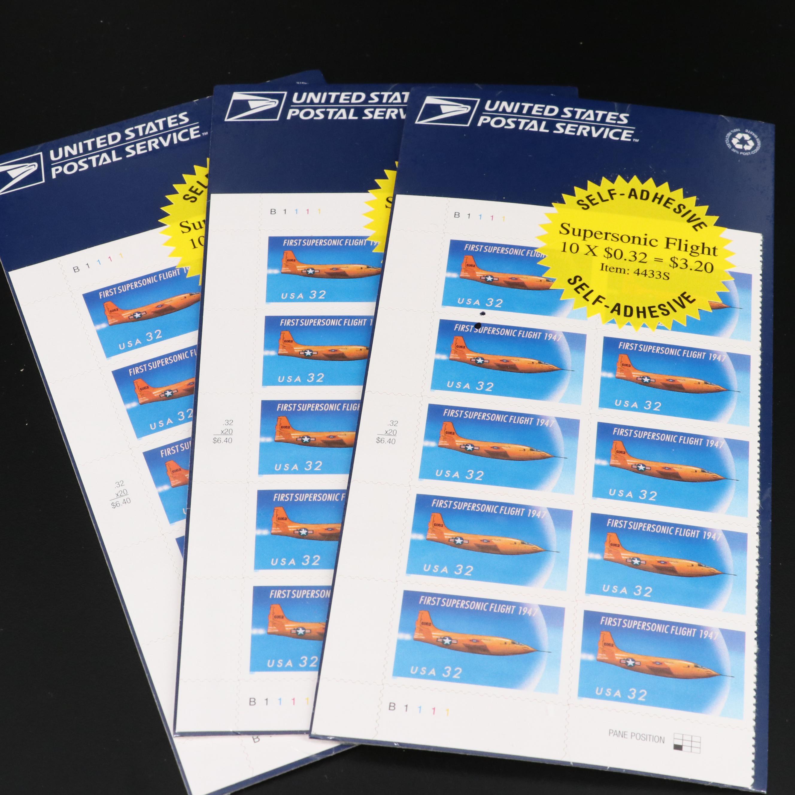 Large Assortment of 32-Cent Postage Stamp Sheets