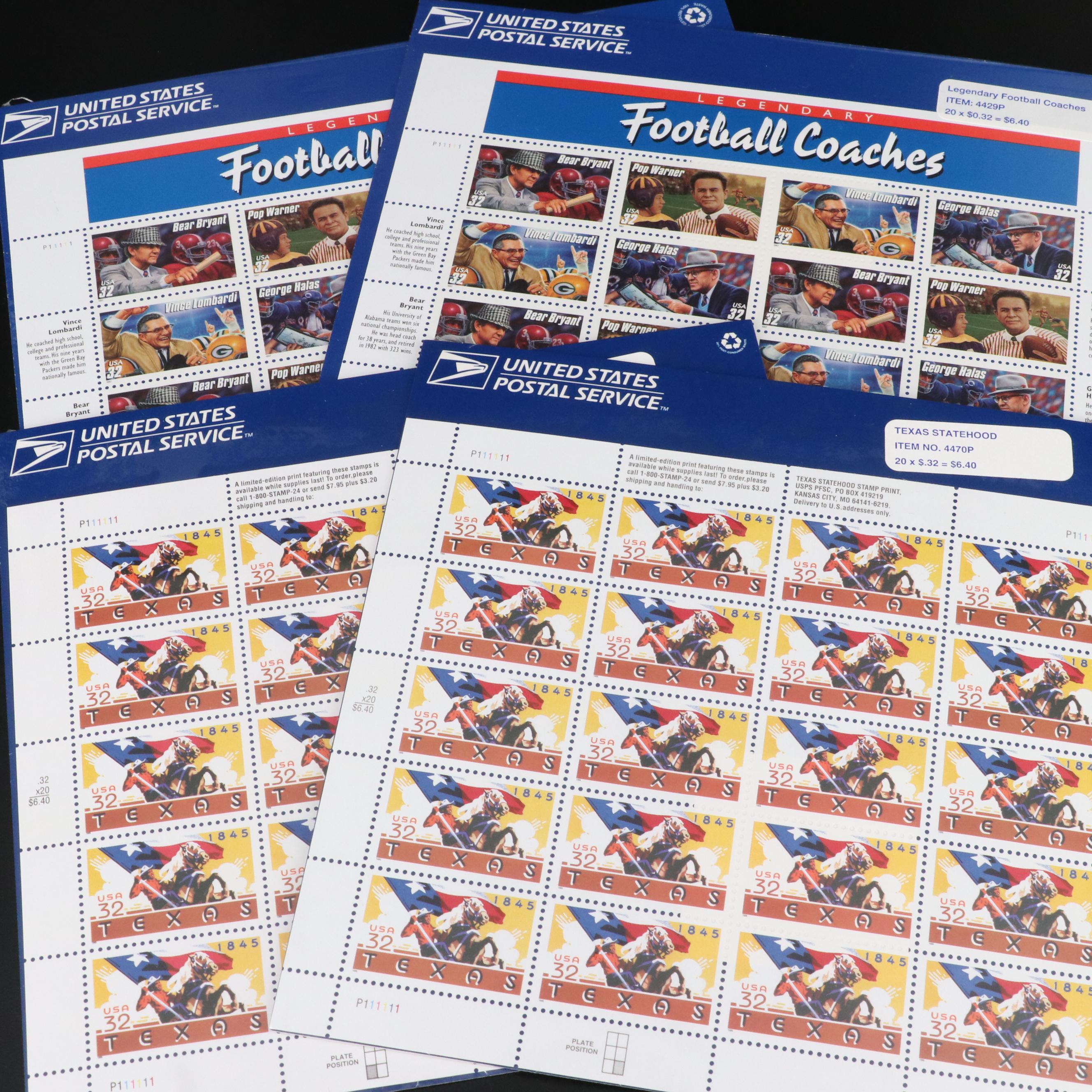Large Assortment of 32-Cent Postage Stamp Sheets
