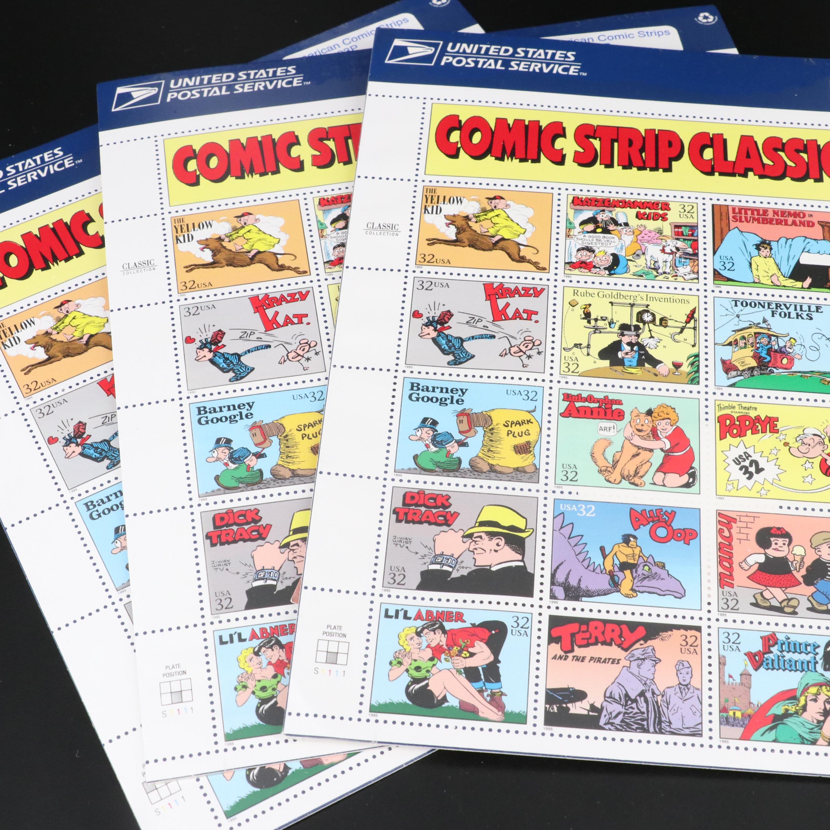 Large Assortment of 32-Cent Postage Stamp Sheets