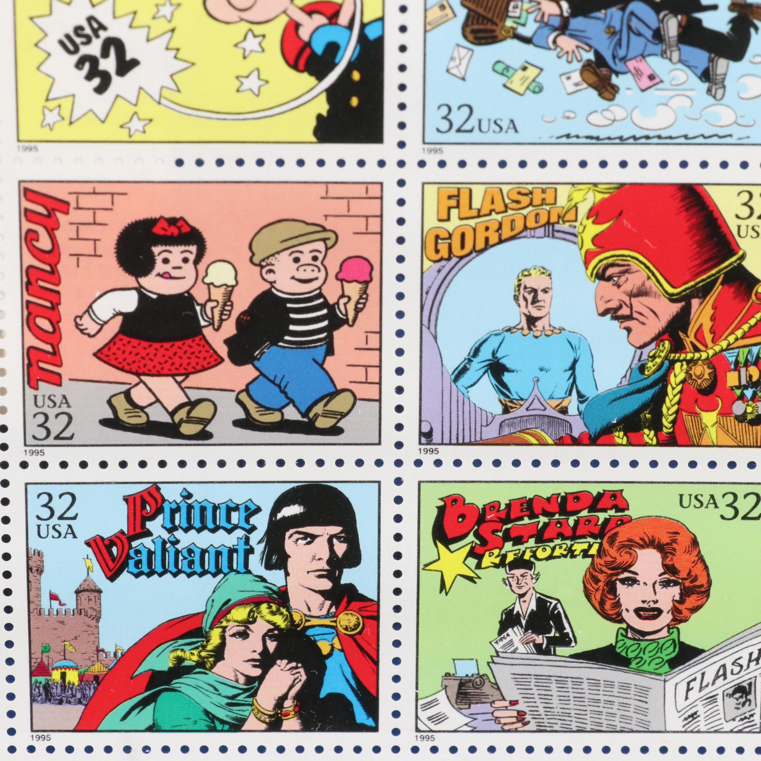 Large Assortment of 32-Cent Postage Stamp Sheets