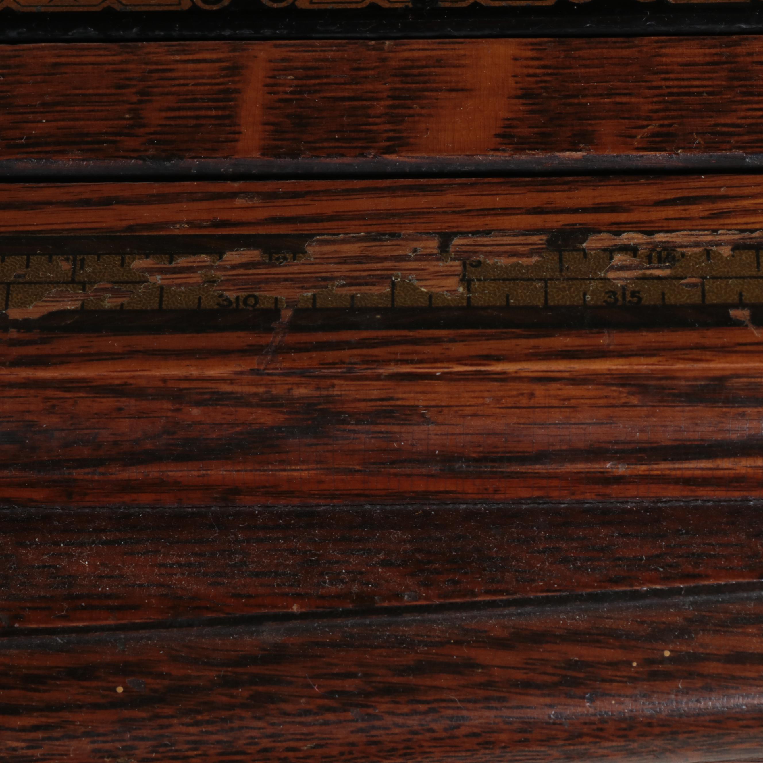Late Victorian White Rotary Treadle Sewing Machine with Oak and Iron Cabinet