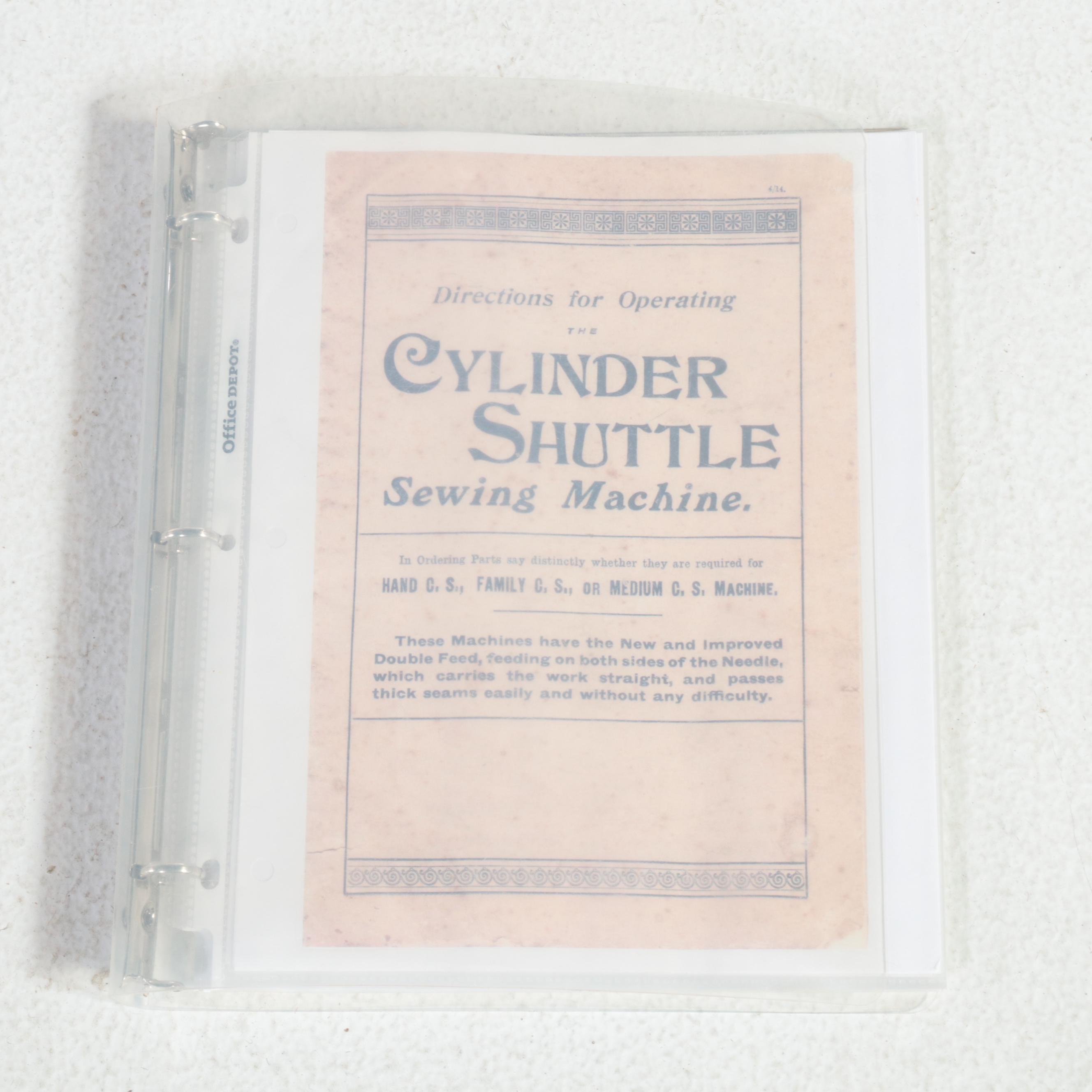 Late Victorian White Rotary Treadle Sewing Machine with Oak and Iron Cabinet