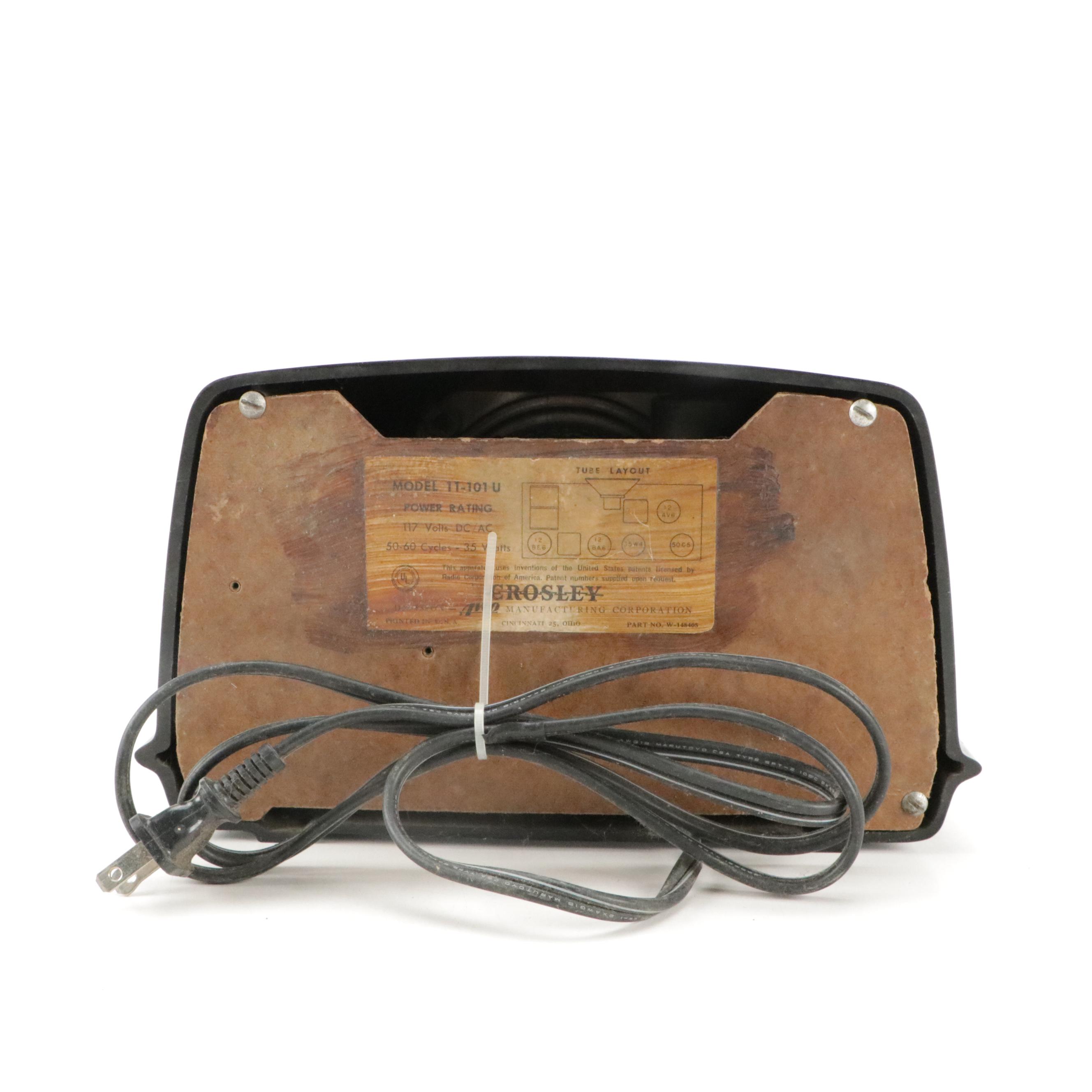Crosley Corded Tabletop Tube Radio, 20th Century