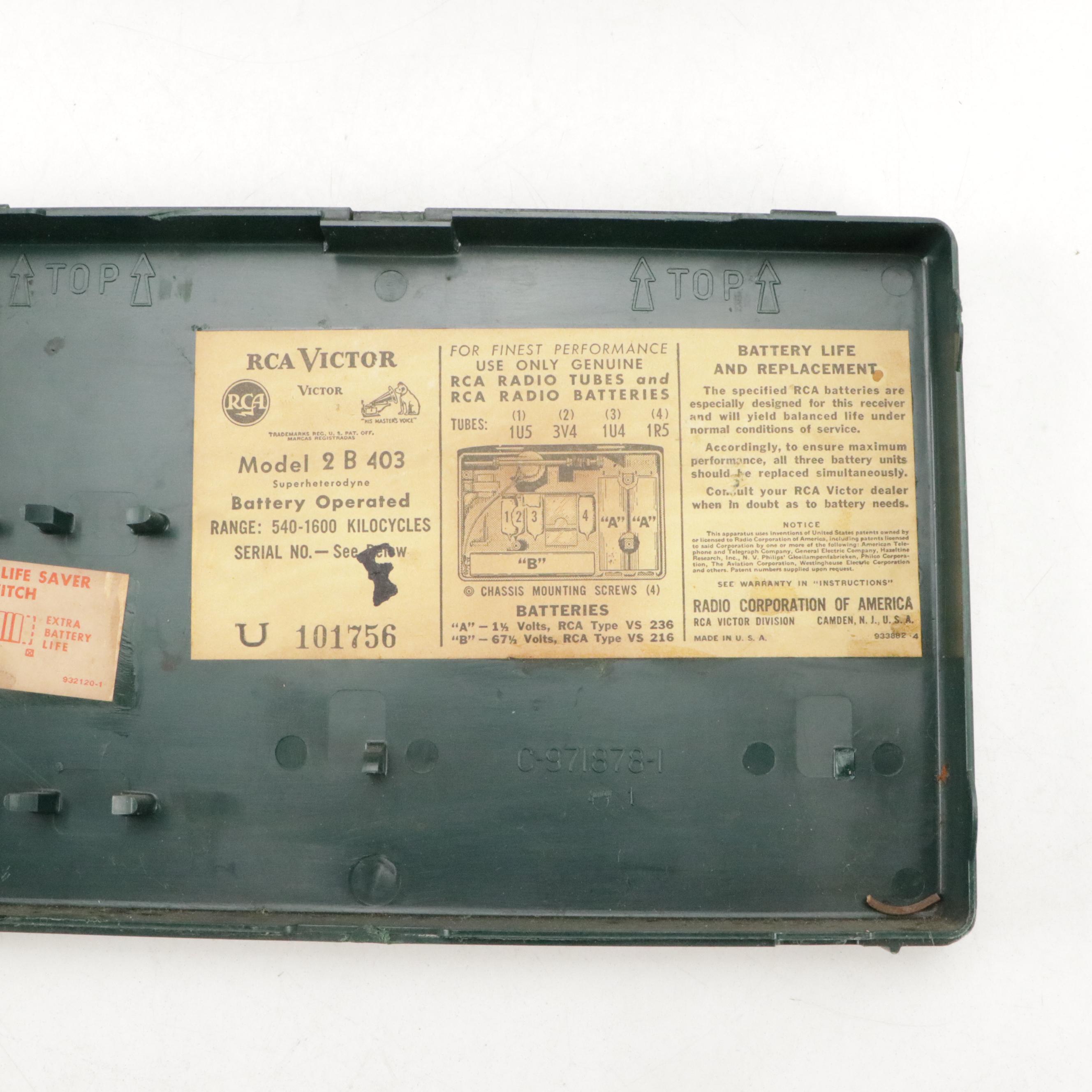 RCA Victor Tabletop Tube Radio