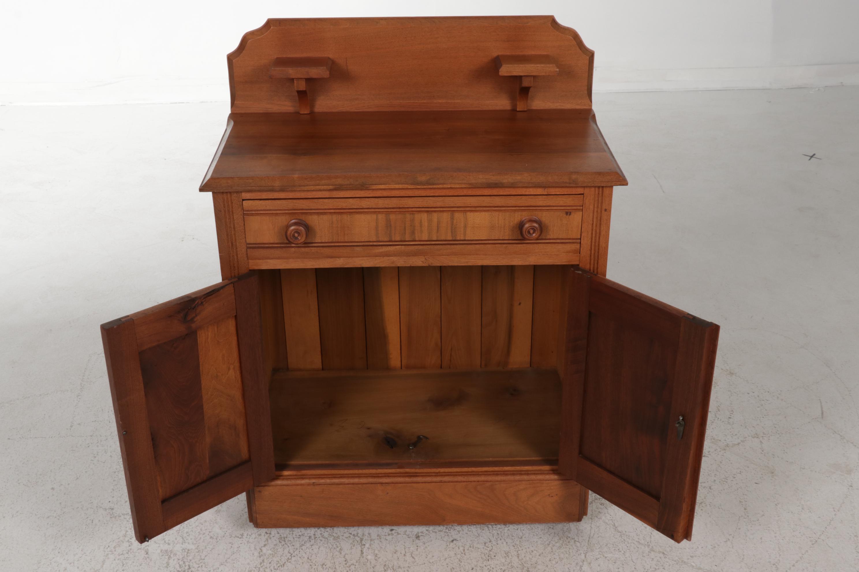 Victorian Walnut Washstand, Late 19th Century
