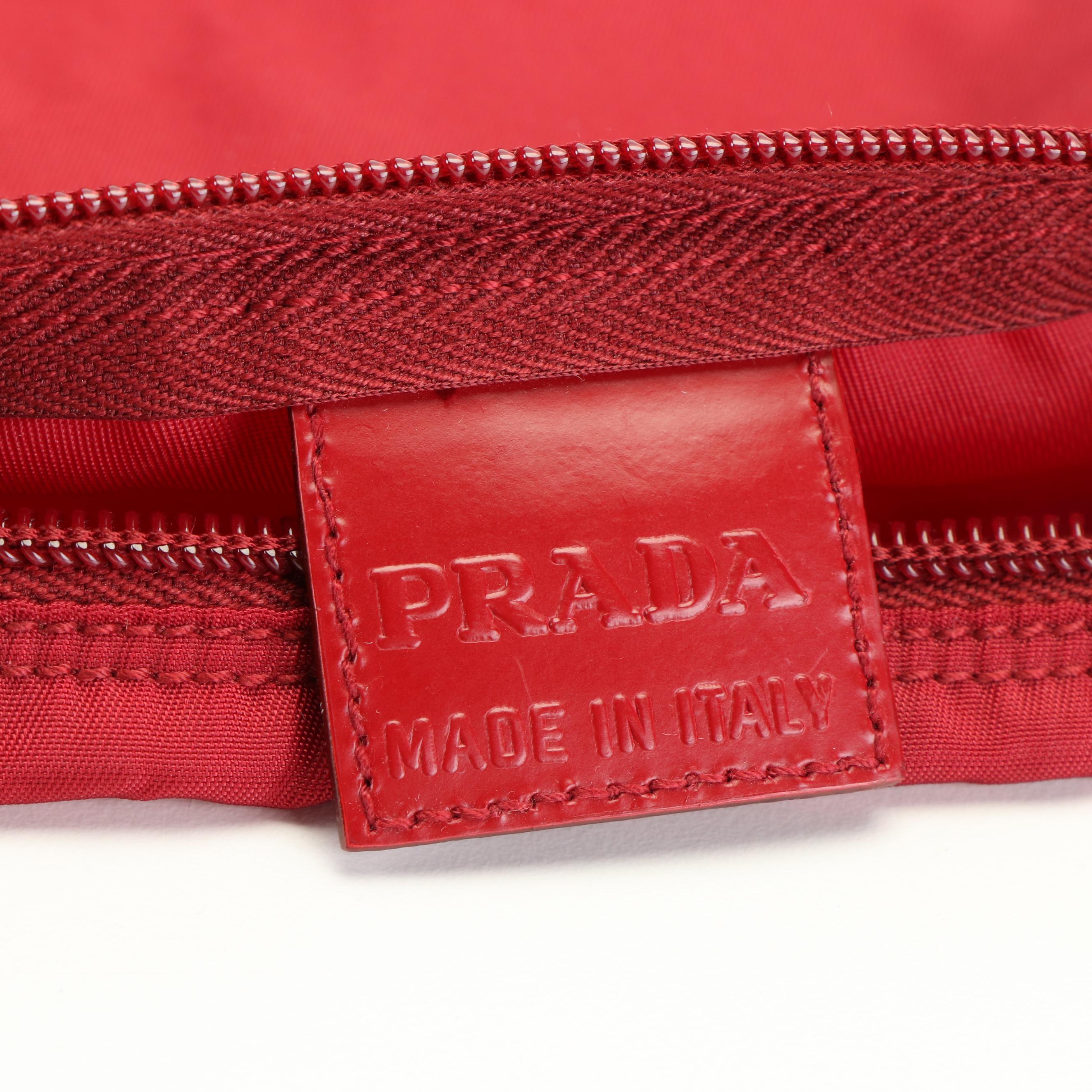 Prada Vela Cosmetic Pouch in Red Nylon