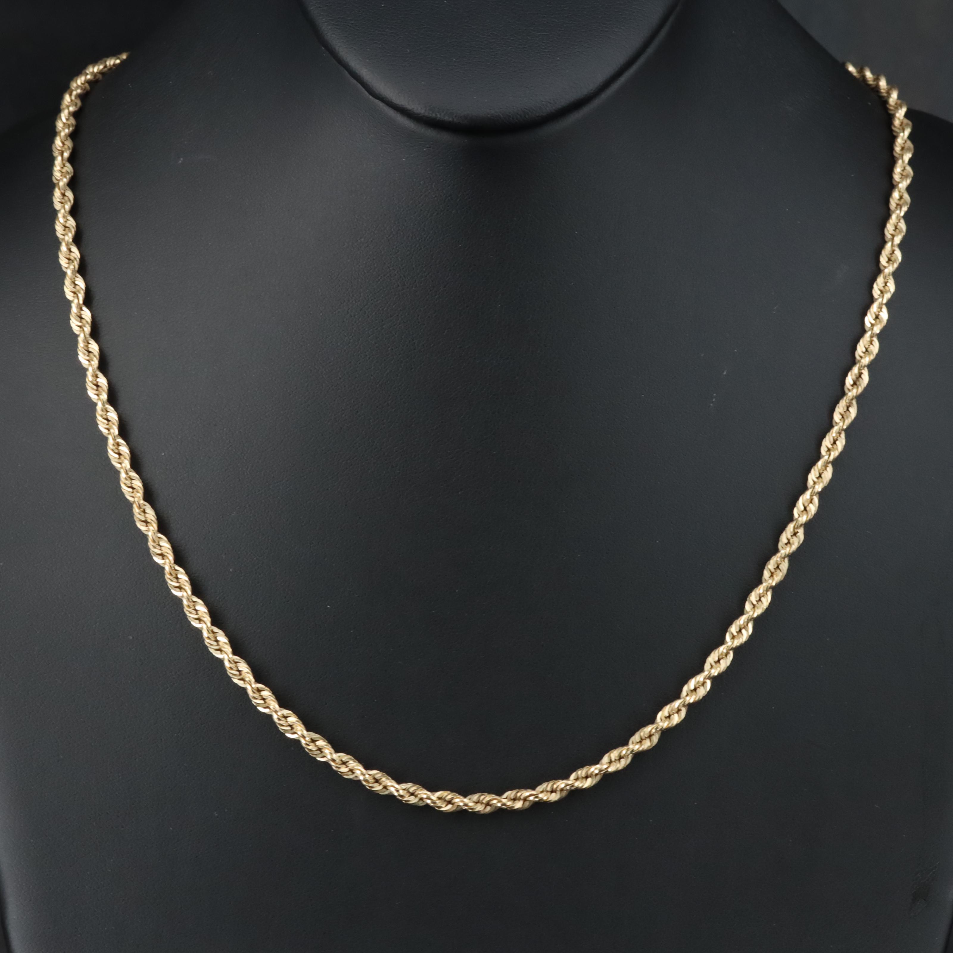 10K Rope Chain Necklace