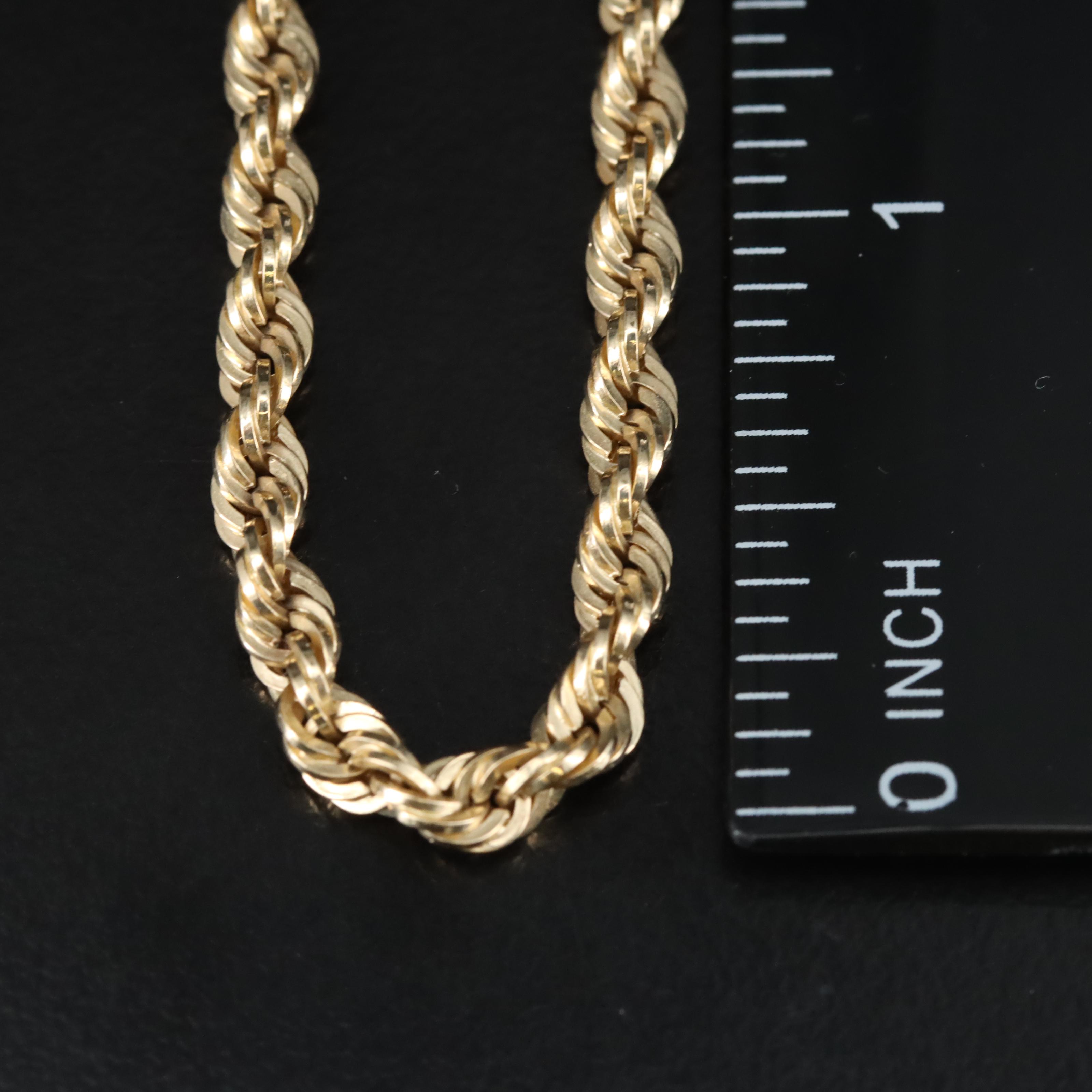 10K Rope Chain Necklace